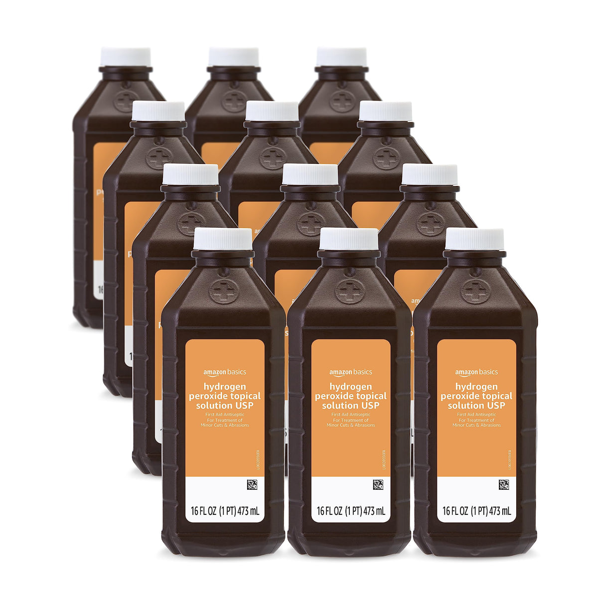 Basics - Hydrogen Peroxide Topical Solution USP, 16 fl oz (Pack of 12) (Previously Solimo)