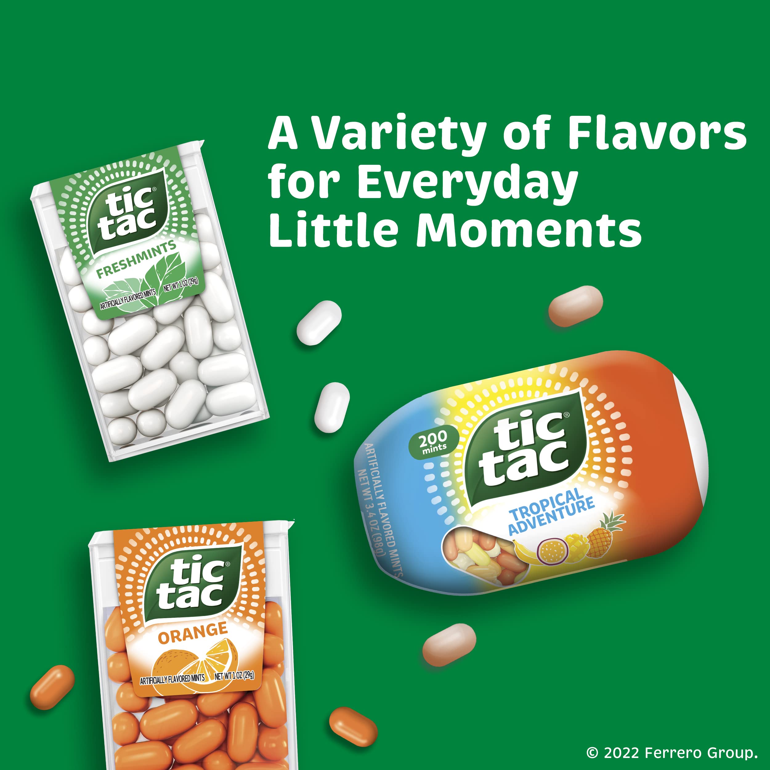 Tic Tac Freshmint Breath Mints, Bulk 12 Pack, On-The-Go Refreshment, 1.7 oz Each
