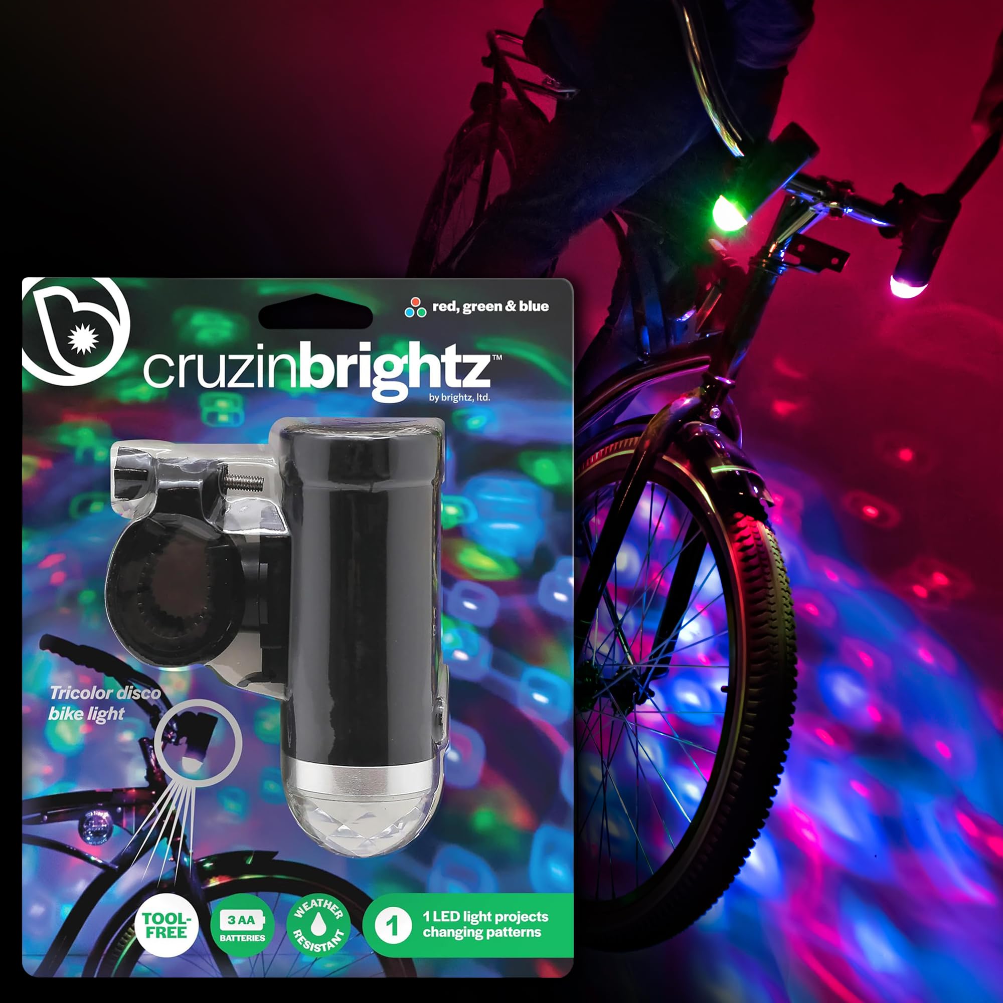 Brightz Disco Fahrradlichter LED Fahrradlichter RGB Burning Man Lichter BMX Fahrradzubehör Fahrraddekorationen Fahrradlicht Fahrradlichter Kinder Burning Man Fahrradlichter Fahrradzubehör Männer Frauen Jungen Mädchen