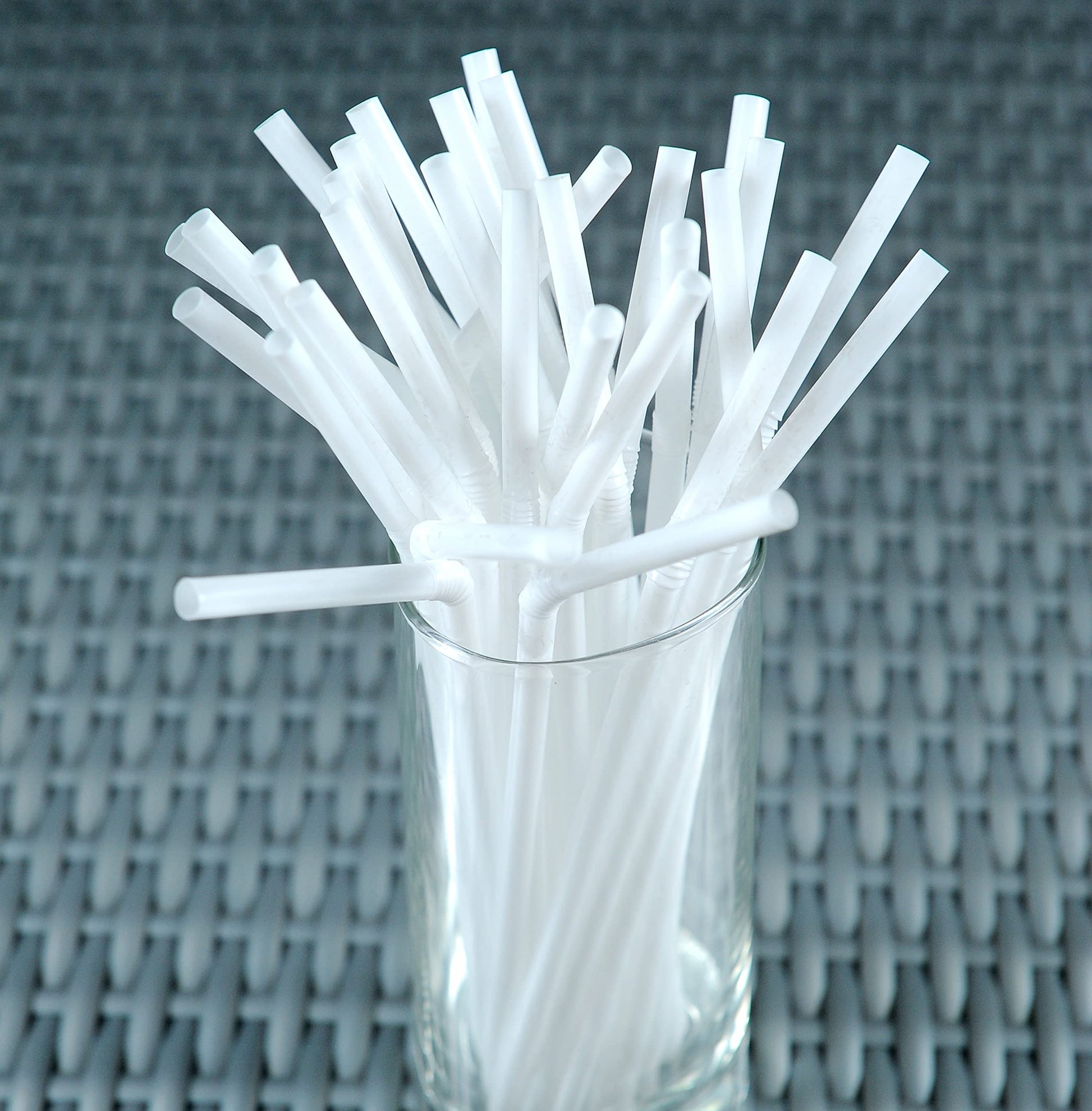 Crystalware Bulk Pack of 380 Flexible Plastic Drinking Straws - White, Individually Wrapped, Food-Safe BPA Free, 7.75 Inches Long (1 Box)