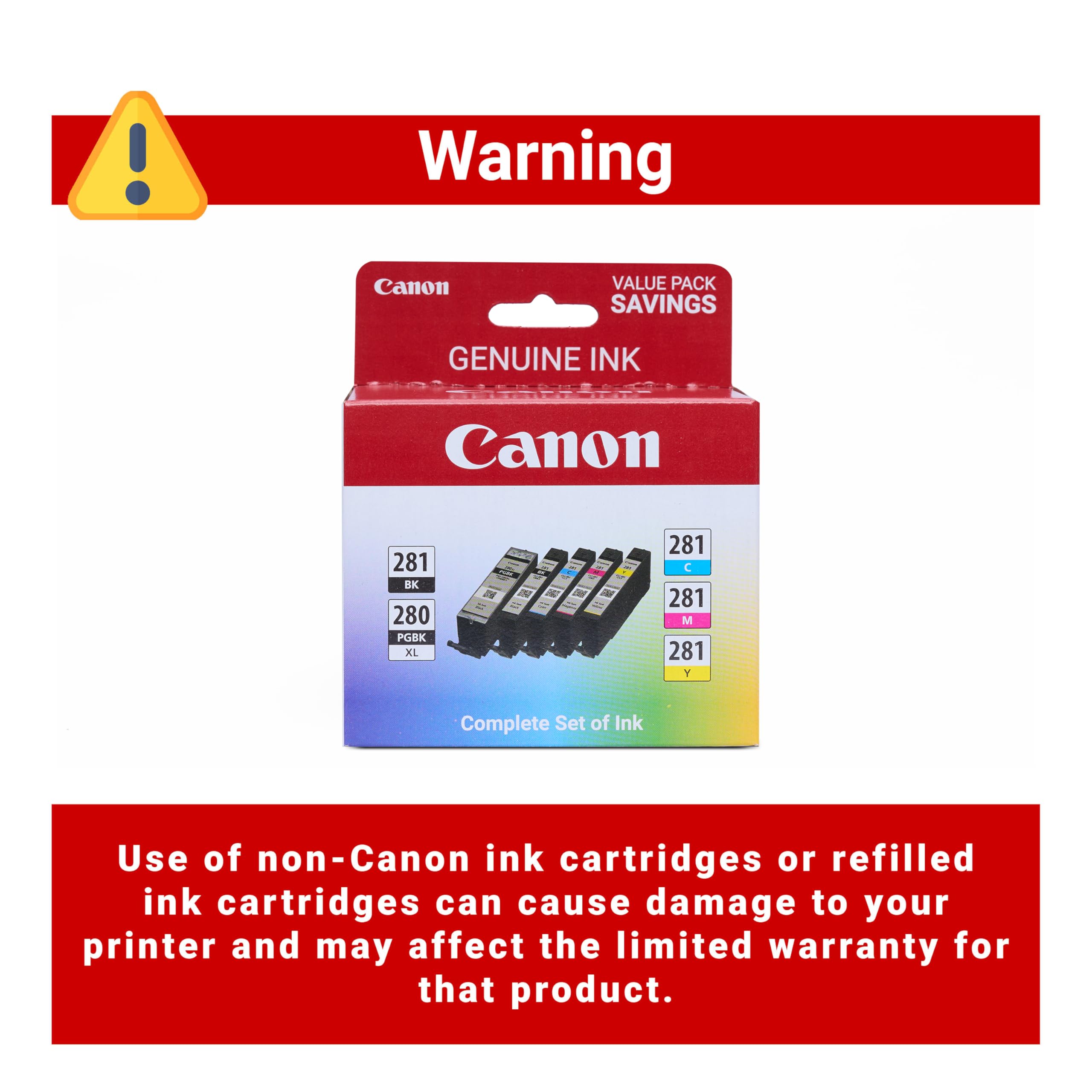Canon PGI-280XL/CLI-281 5 Color Pack Compatible to TR8520, TR7520, TS9120 Series,TS8120 Series, TS6120 Series