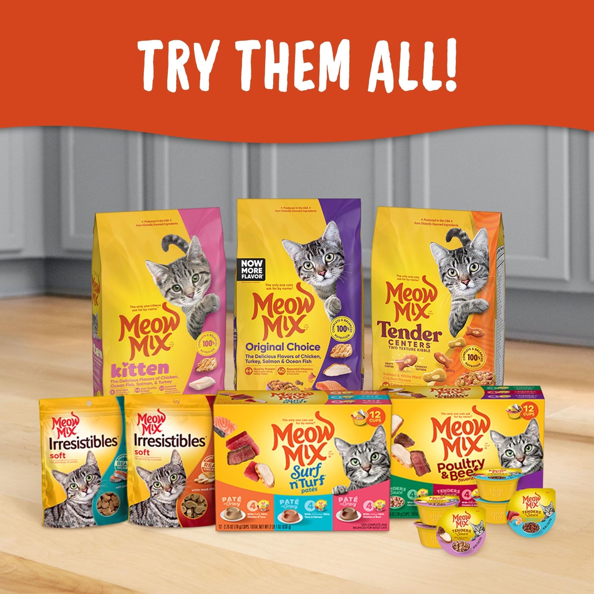 Meow Mix Tenders in Sauce Wet Cat Food, Poultry & Beef Variety Pack, 2.75 Ounce Cup (Pack of 24)