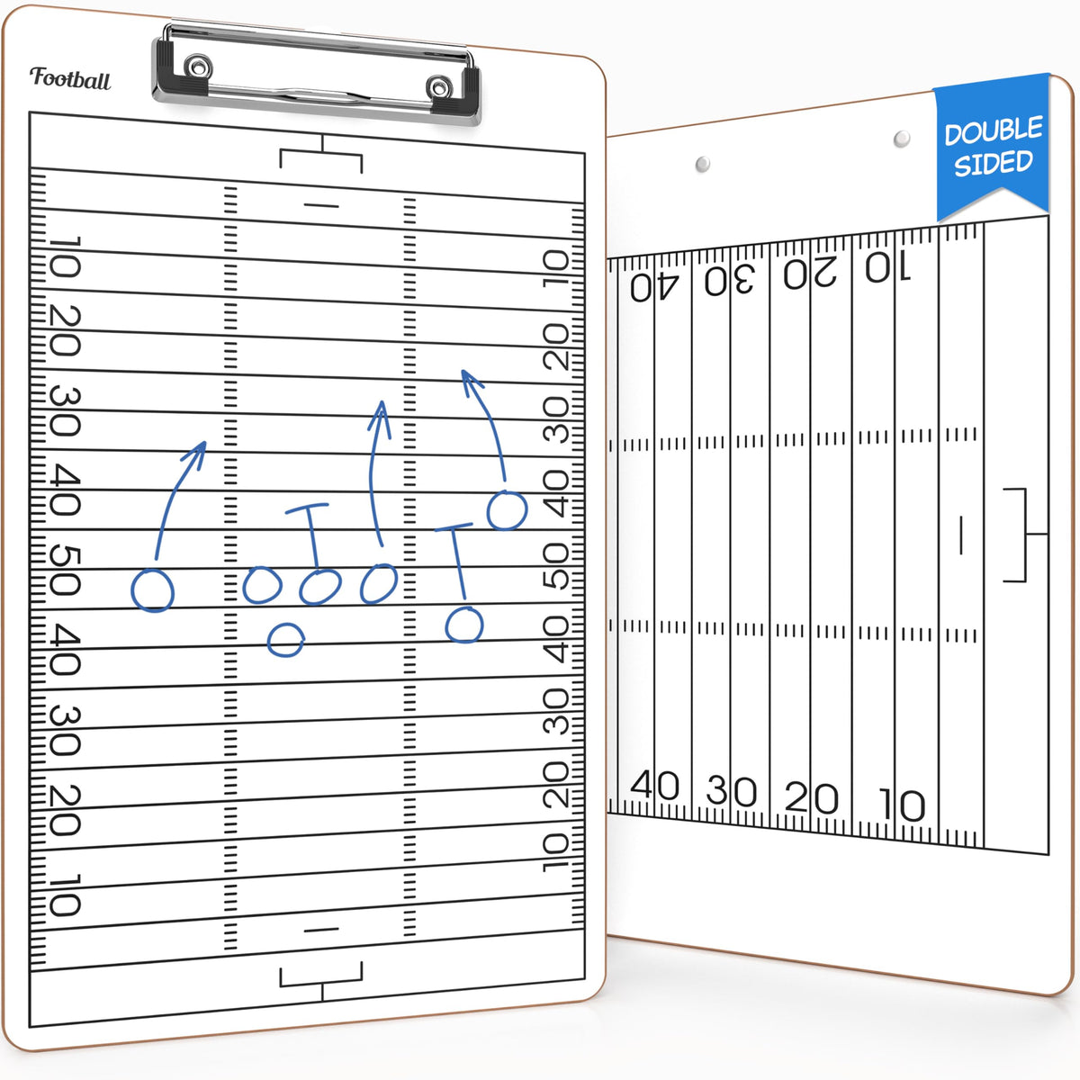 SCRIBBLEDO Doppelseitiges Fußball Whiteboard für Trainer 38x23cm Whiteboard Coaching Taktiktafel Zubehör – Perfektes Trainergeschenk