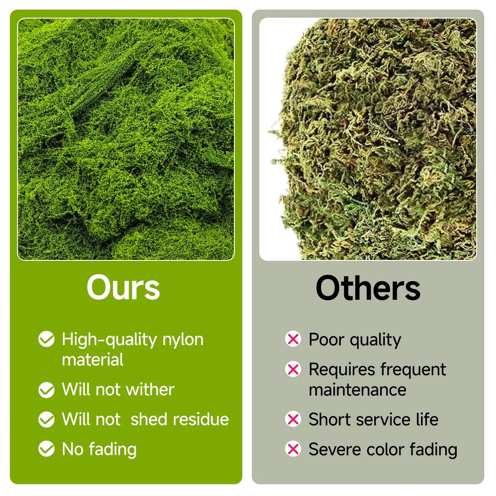 Aspamms Fake Green Moss for Potted Plants Indoor, 5.3oz Artificial Moss for Crafts, Faux Moss Decor for Fairy Garden, DIY Decorative, Model Making, Walls, Glass Containers, Home