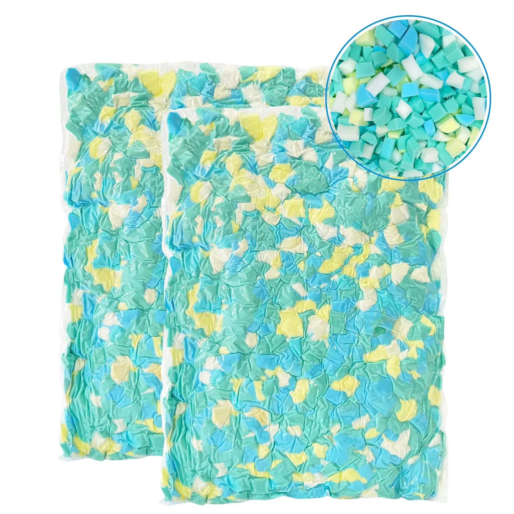 Welacer Shredded Memory Foam Filling 10lbs for Bean Bag Filler, Pillow Stuffing Cushion Arts Crafts Refill, Without Added Gel Particles, Premium Soft and Great for Stuffing, Multi Color and Shape