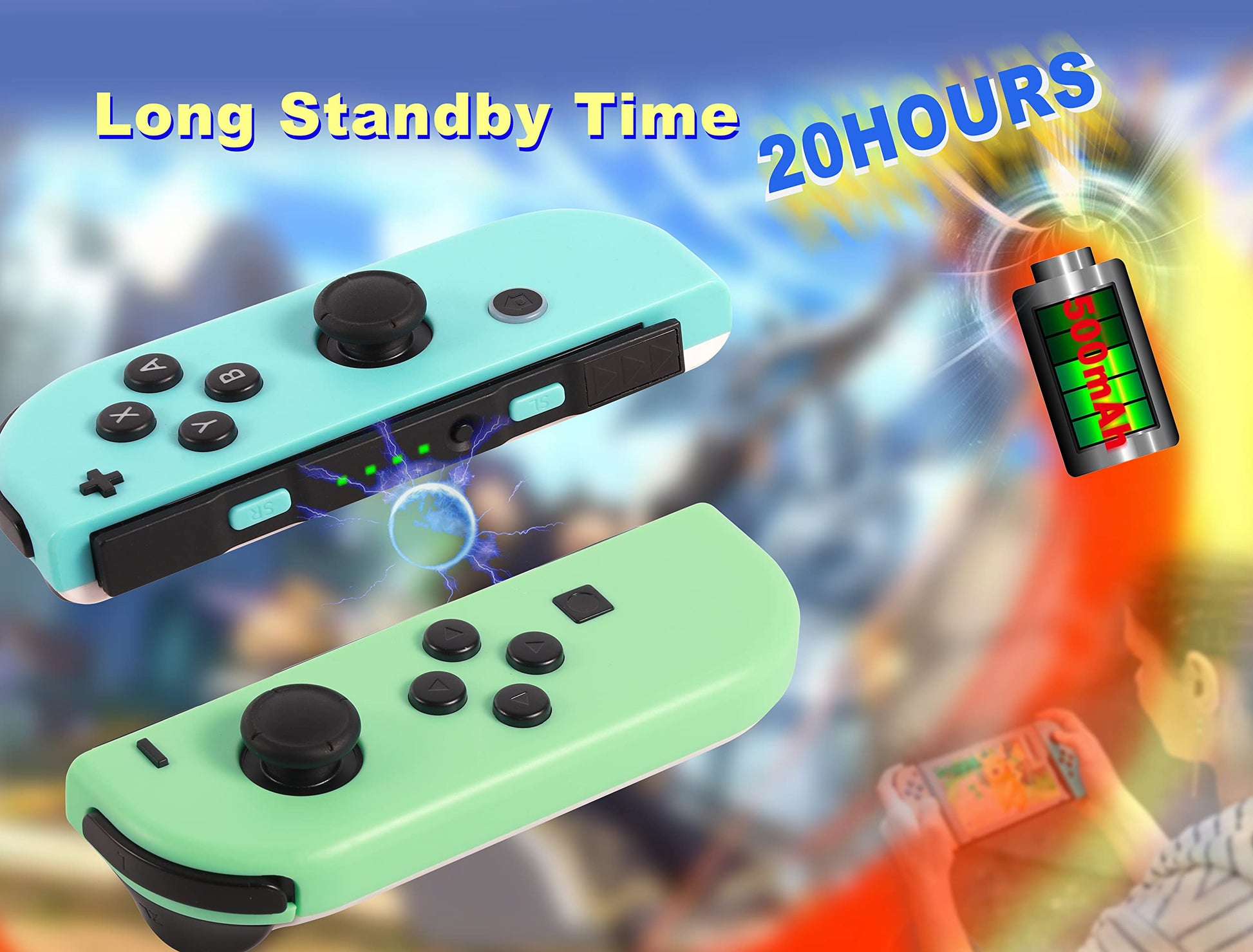 Strhsek Replacement for Switch Controller, Controllers Compatible with Switch/Lite/OLED, Support Motion Control/Dual Vibration/Wake-up