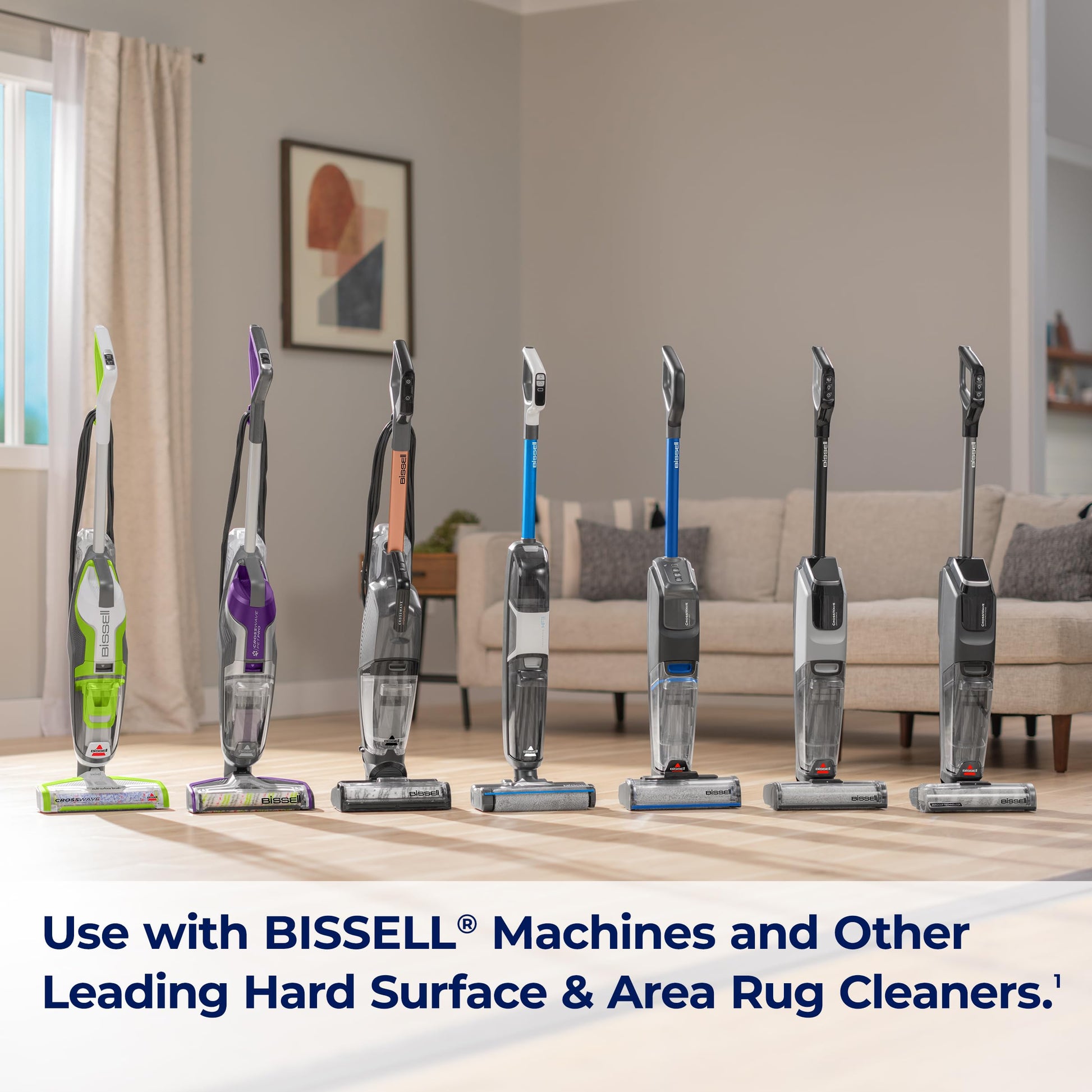 Bissell MultiSurface Floor Cleaning Formula-Crosswave and Spinwave, 17891, 64oz, Removes Everyday Dirt and Grime, Safe on Sealed Hard Floors, Tile, Laminate, Area Rugs, Spring Breeze
