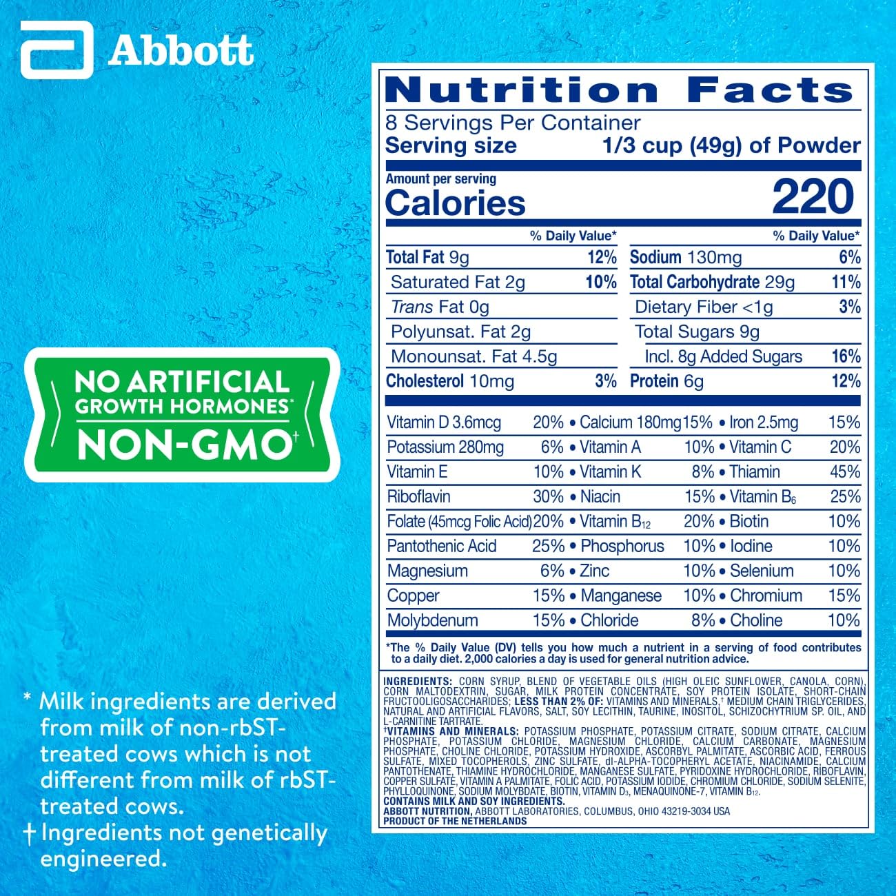 PediaSure Grow & Gain with Immune Support Shake Mix Powder, 23 Vitamins & Minerals, 6g Protein, Non-GMO, Gluten-Free, Vanilla, 14.1 oz Can, Pack of 3-24 servings