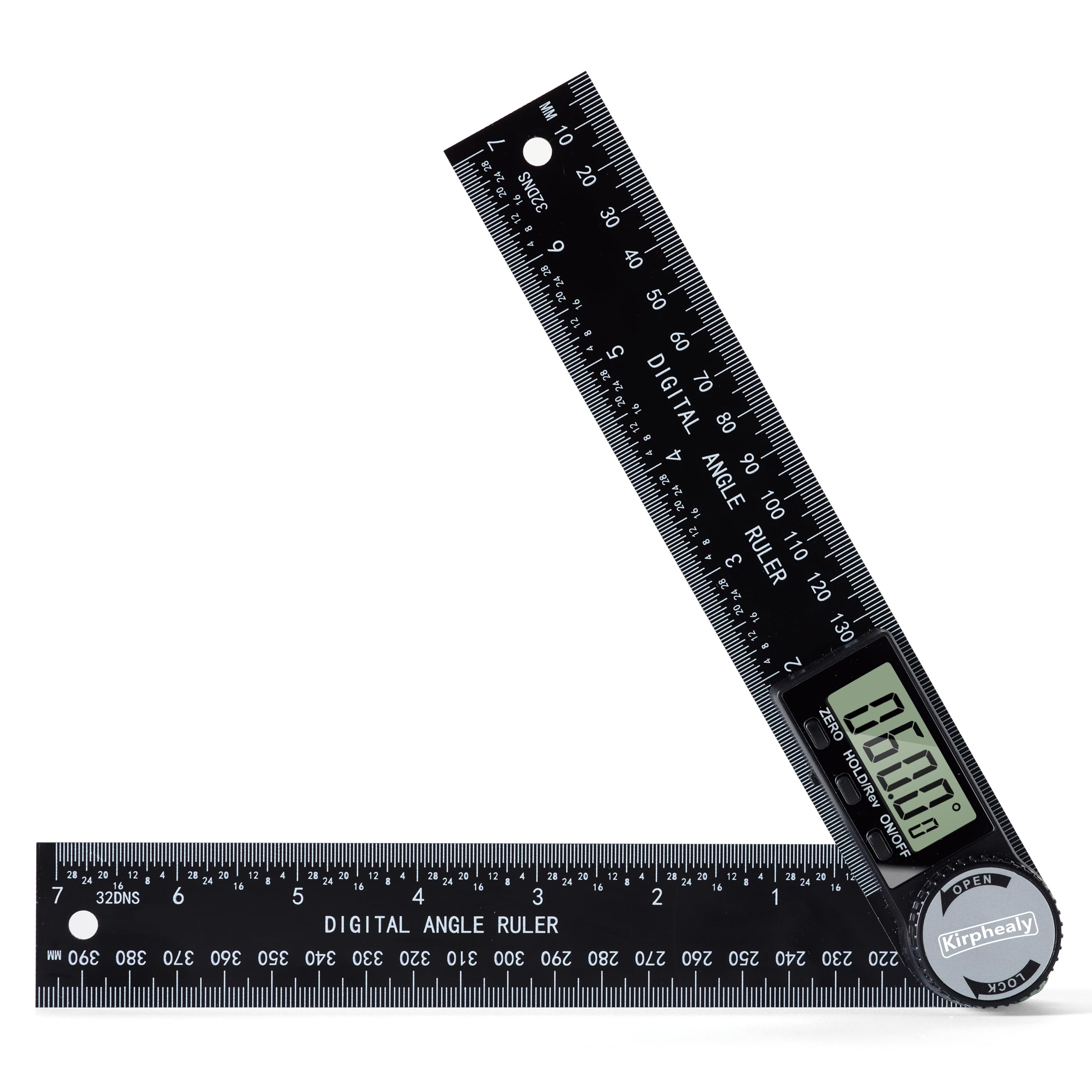 Kirphealy Digitaler Winkelmesser, 7 Zoll 200 mm, professionelles Messwerkzeug, verstellbares Winkel-Lineal der dritten Generation, schnelle Anzeige für Zimmerei, Bau und Heimwerkerarbeiten