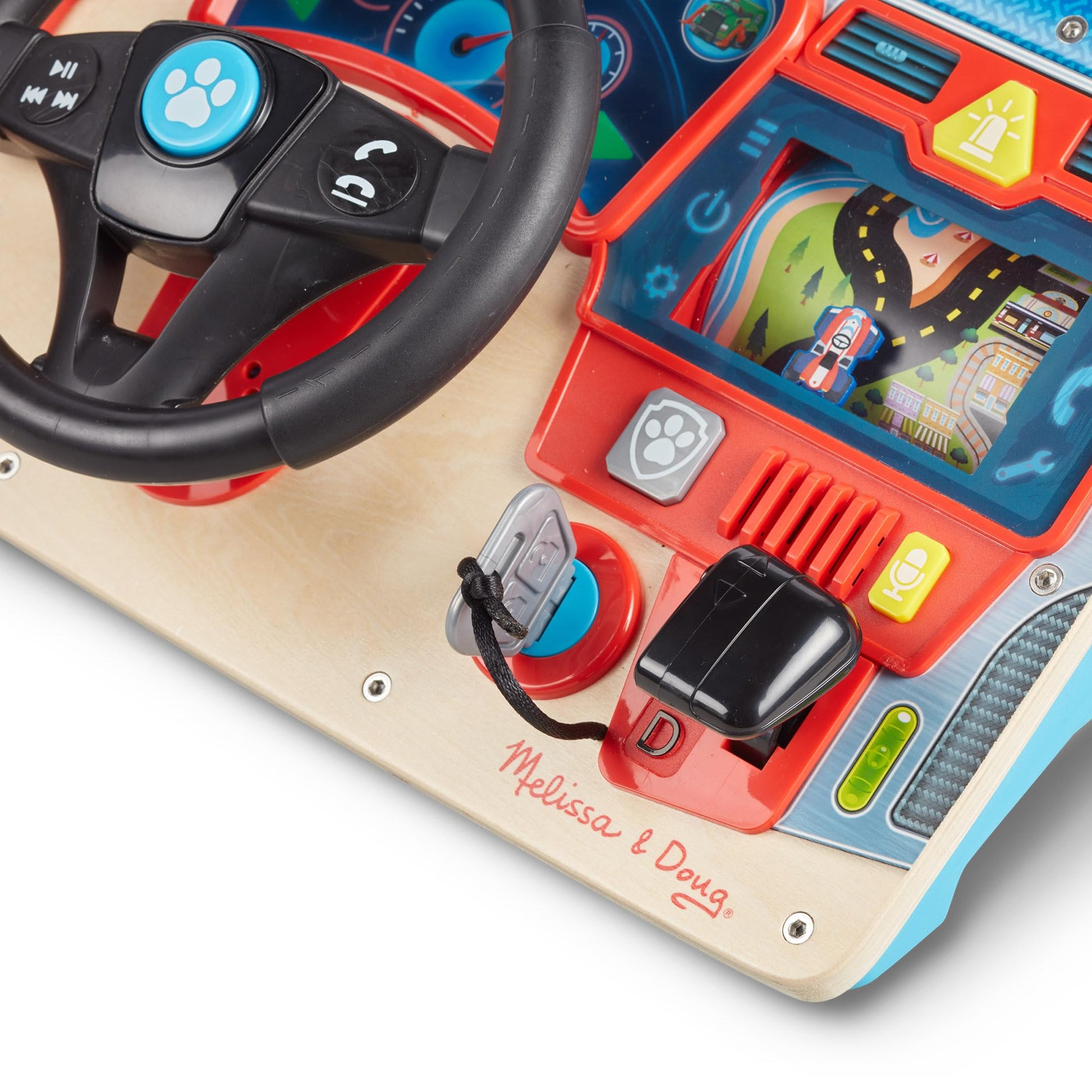 Melissa & Doug PAW Patrol Rescue Mission Wooden Dashboard - Kids Activity Board, Toddler Sensory Toys, Pretend Play Driving Toy, Paw Patrol Toys for Kids Ages 3+