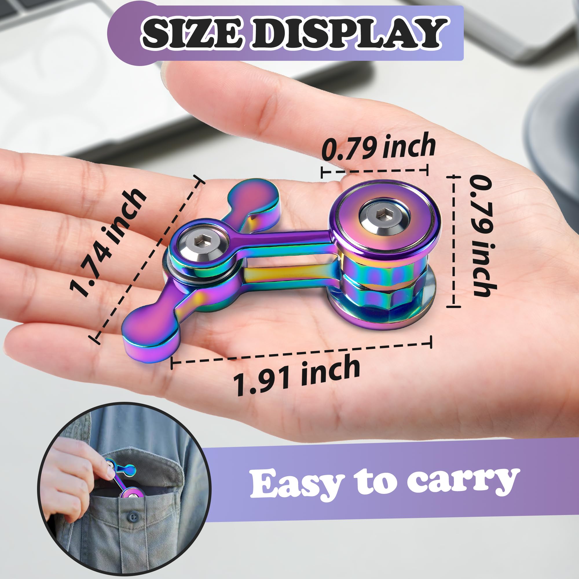 Fidget Spinner for Adults, Metal Silent Figette Office Desk Toy Quiet Cool Gadgets Gifts for Teen Boys Kid Anxiety Stress Relief Calm Down Sensory Autism Autistic ADHD Special Need Must Have Counselor
