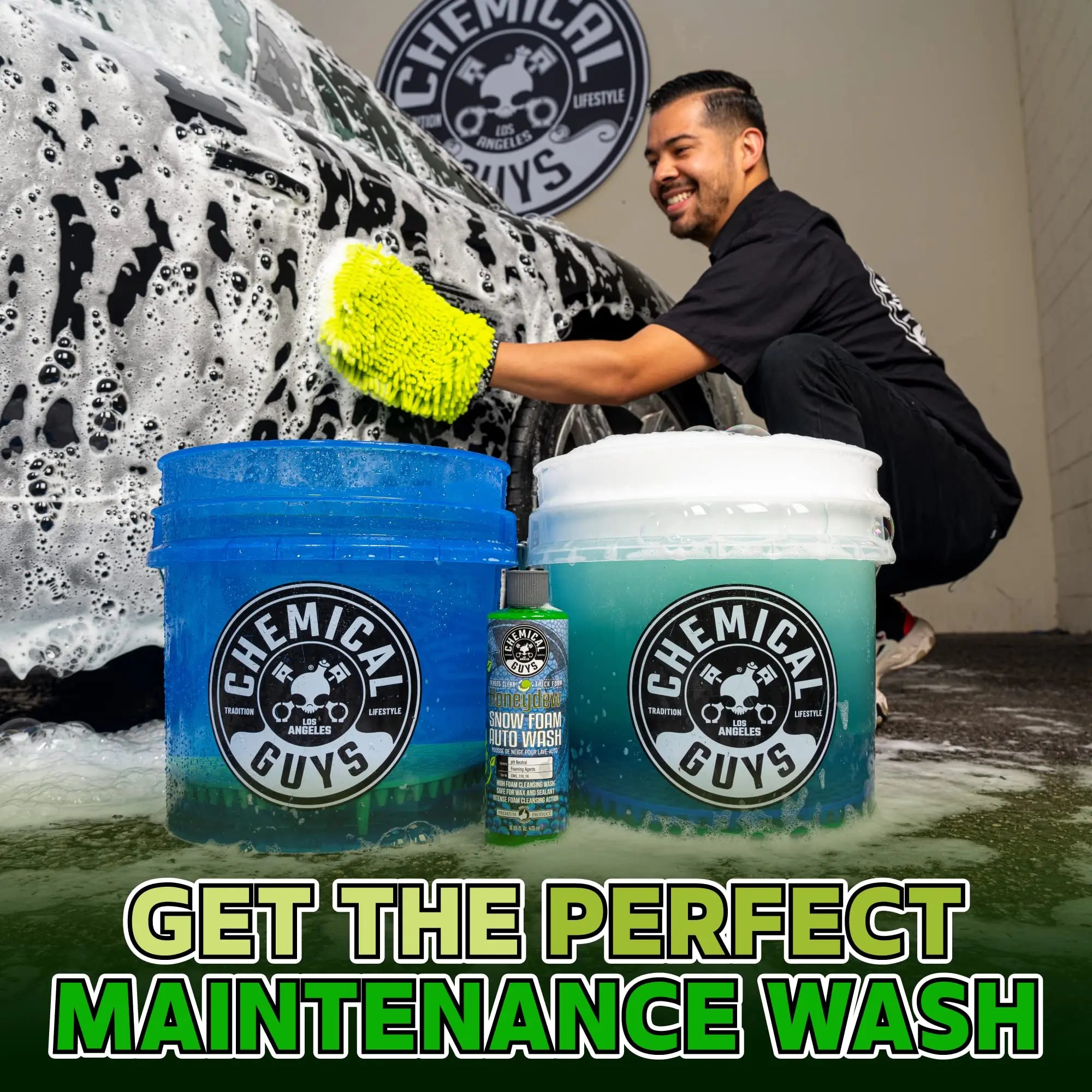 Chemical Guys CWS 110 Honeydew Snow Foam Car Wash Soap (Works with Foam Cannons, Guns or Bucket Washes) Safe for Trucks, Motorcycles, RVs & More, 128 fl oz (1 Gallon), Honeydew Scent