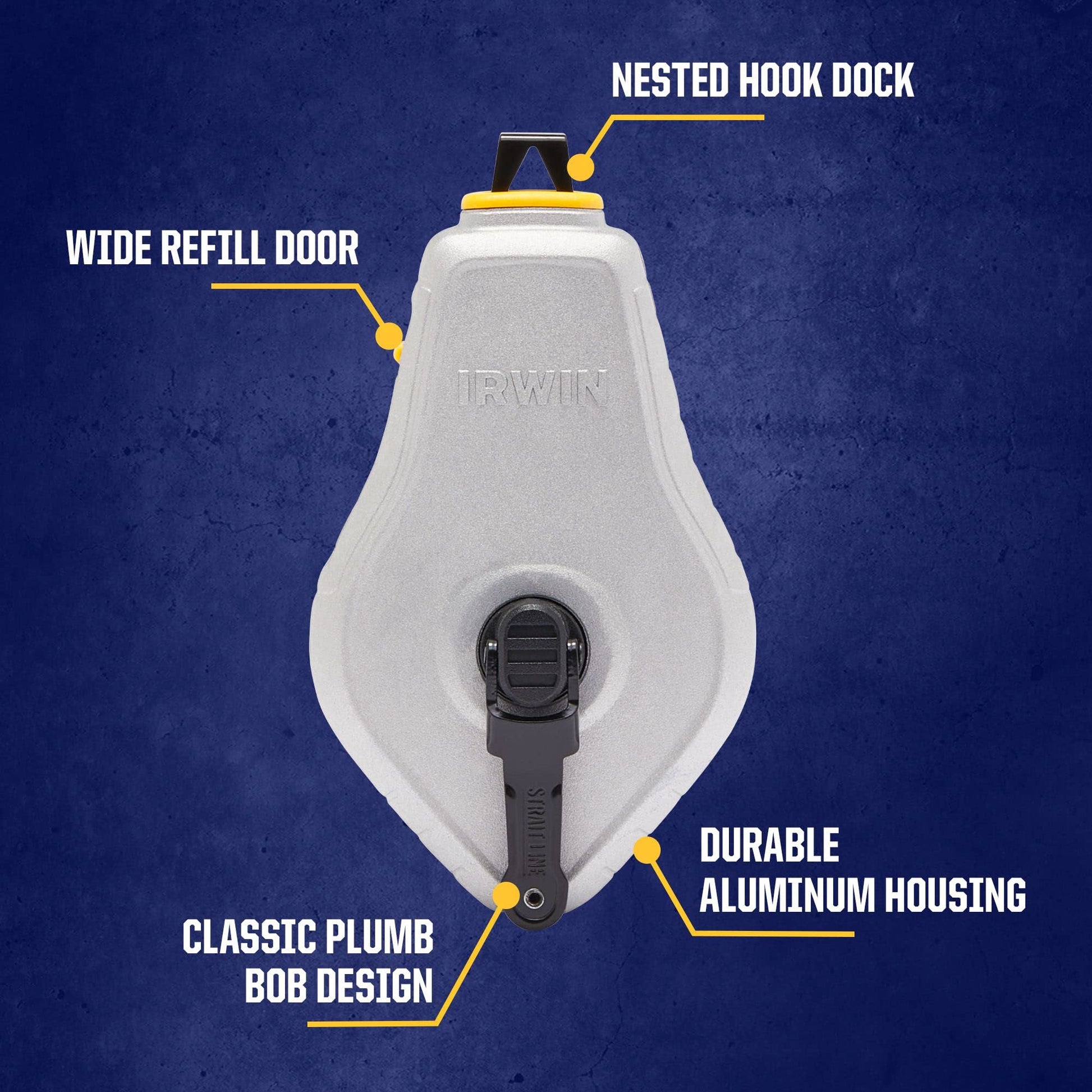 IRWIN Tools STRAIT-LINE Chalk Line, Classic Reel, Blue, 100ft (IWHT48441BC)
