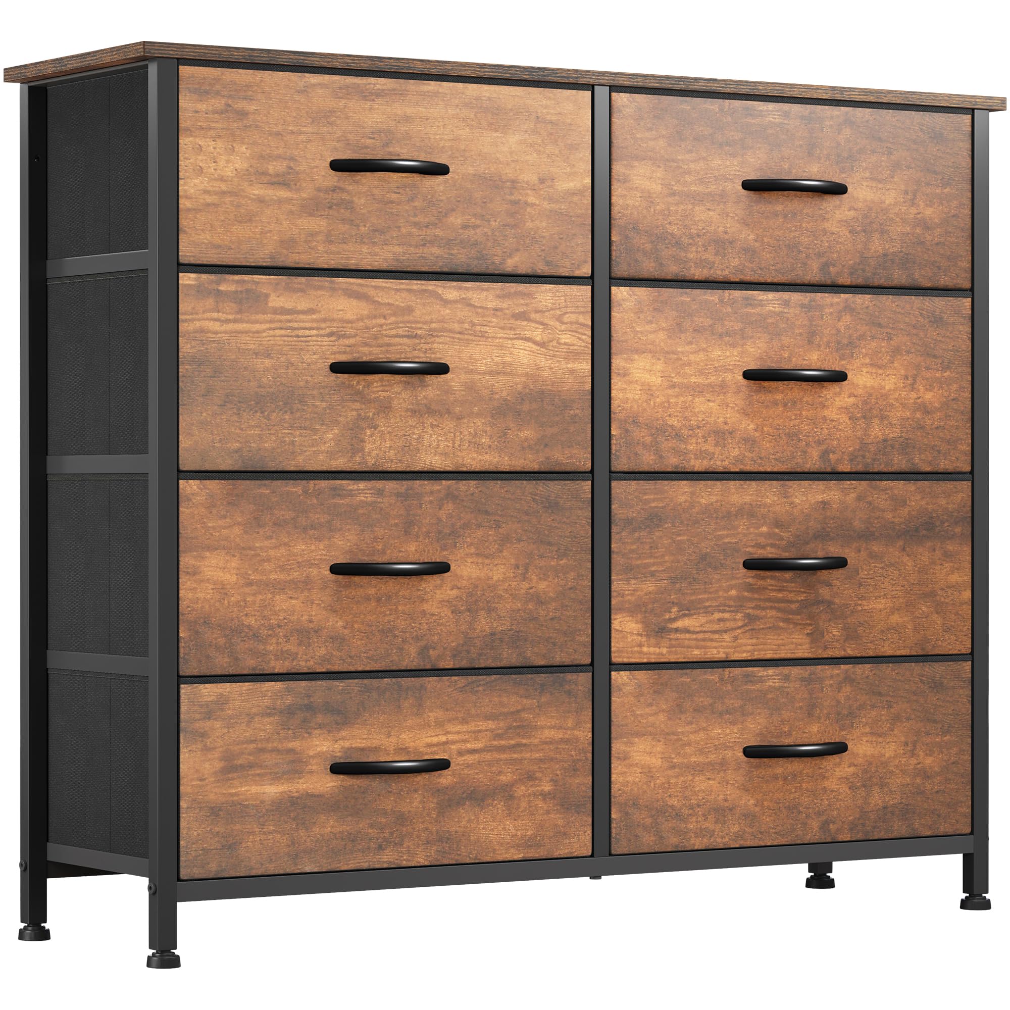 YITAHOME 8 Drawers Fabric Dresser, Furniture Storage Tower Cabinet, Organizer for Bedroom, Living Room, Hallway, Closet, Sturdy Steel Frame, Wooden Top, Easy-to-Pull Fabric Bins