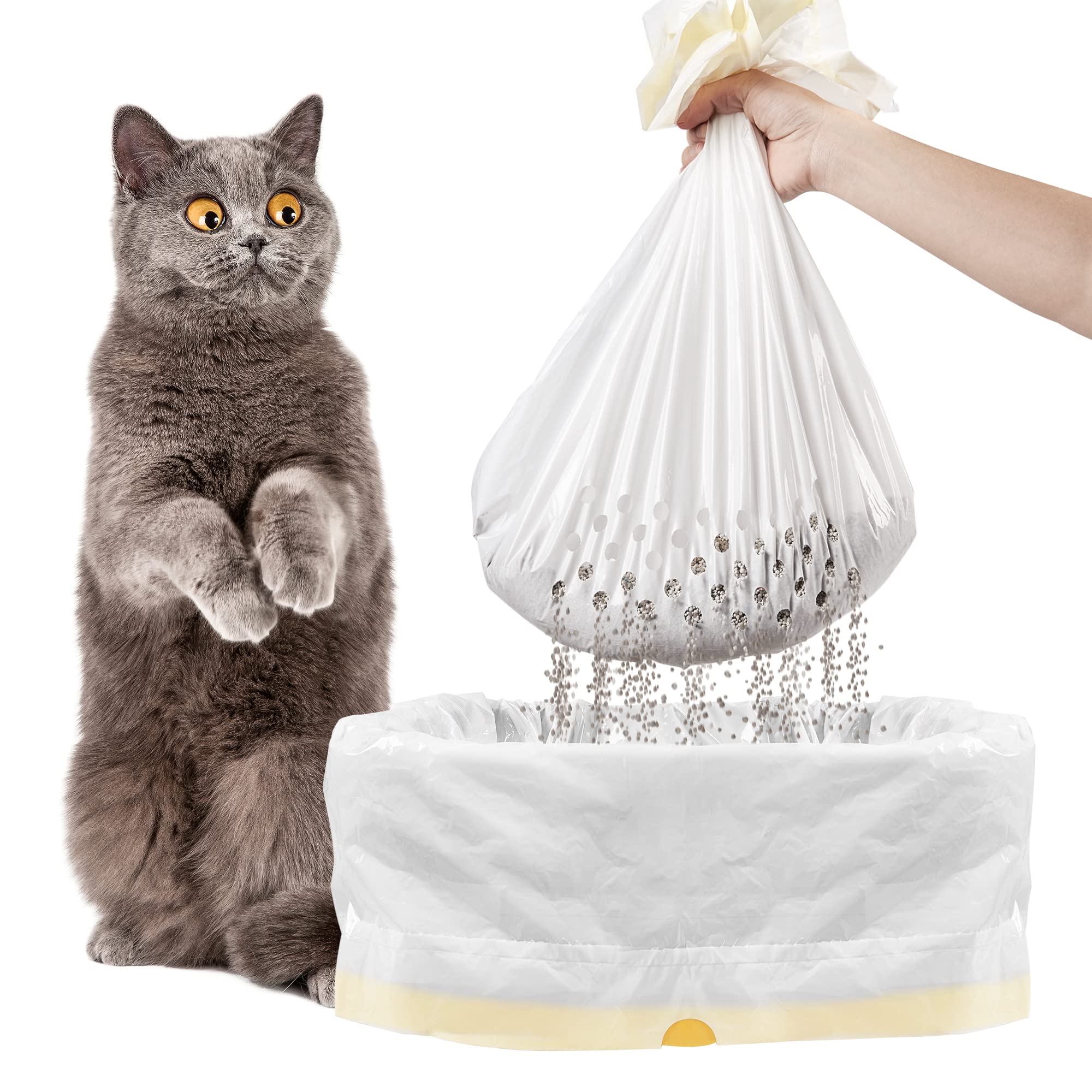 ADDPETS Sieb-Katzenstreubeutel, 14 Stück, extra große Katzenstreubeutel mit Zugband, passen in alle Katzentoiletten, Katzenprodukte