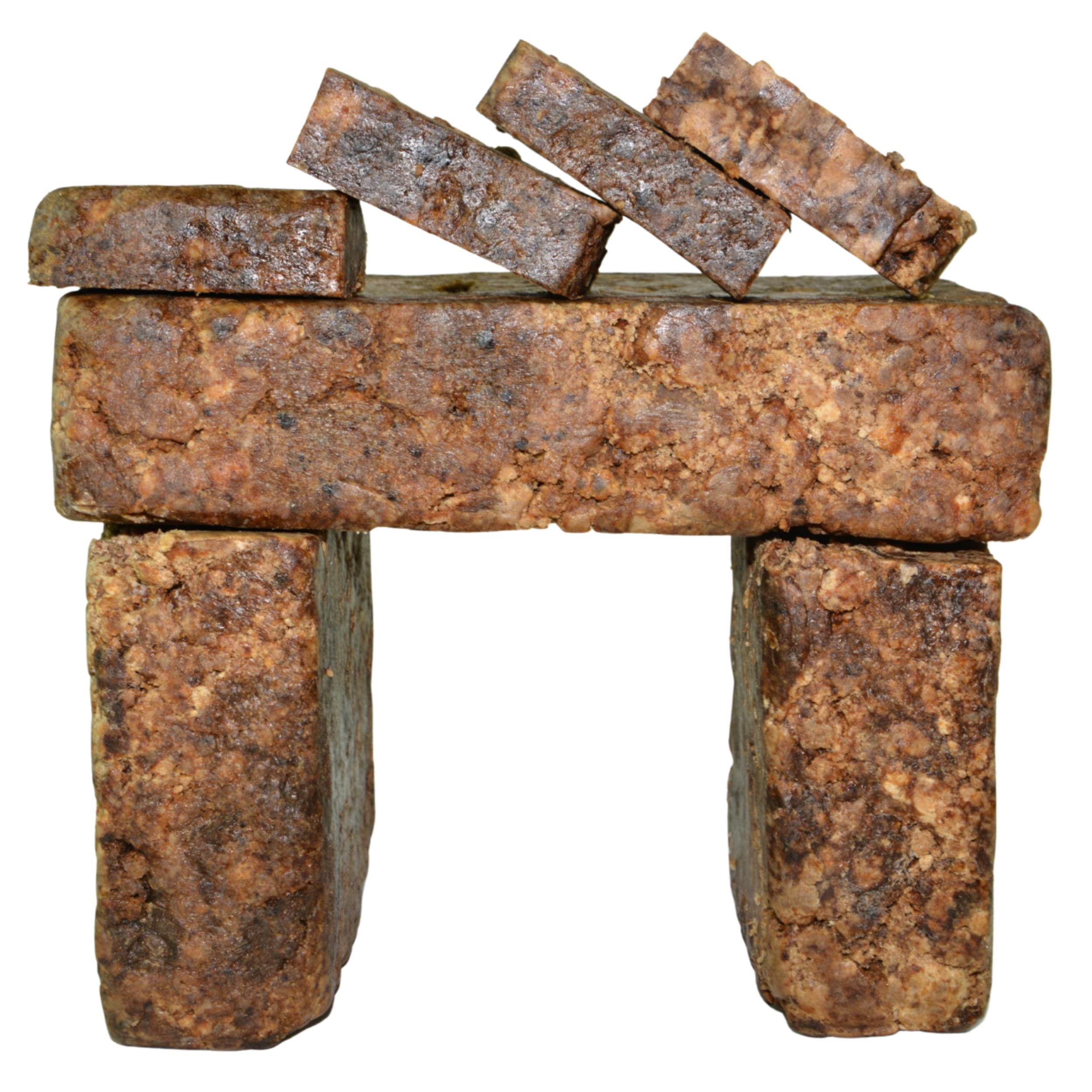 Raw African Black Soap Bar 8 oz. - 100% Pure Natural From Ghana. Acne Treatment, Aids Against Eczema & Psoriasis, Dry Skin, Scars and Dark Spots. Great For Pimples, Blackhead, Face & Body Wash.