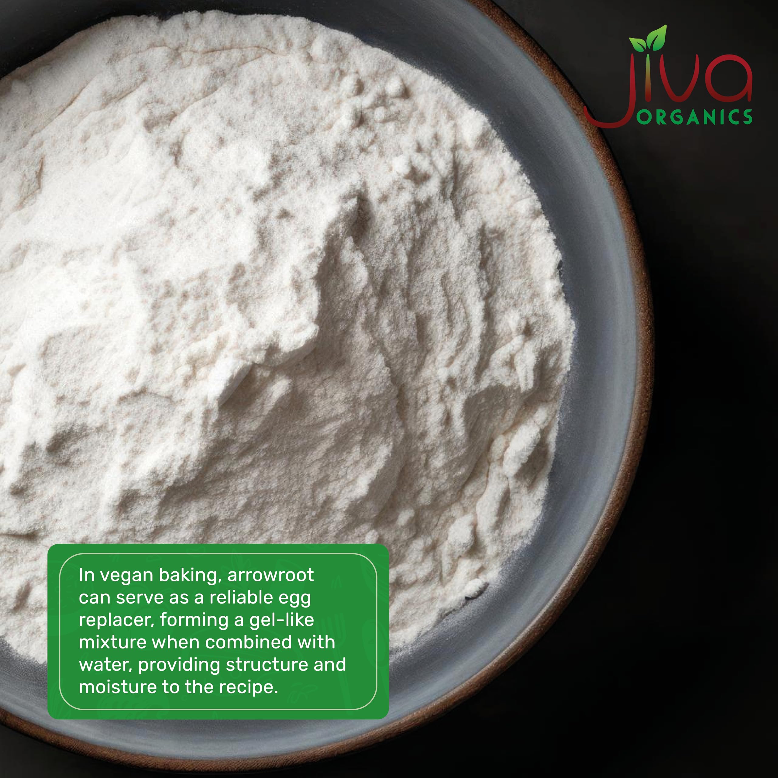 Jiva Organics Organic Arrowroot Flour (Powder) 8 Ounce Bag - Raw, Non-GMO, Gluten Free