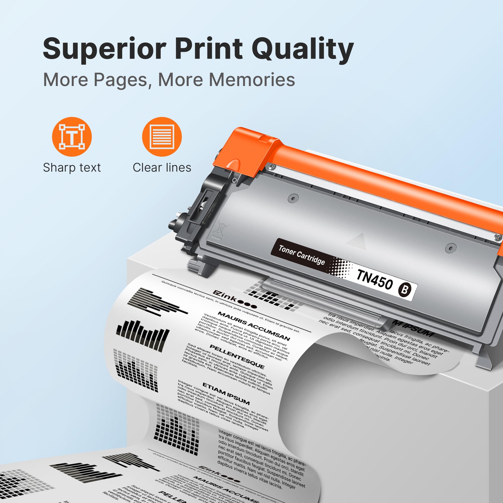 E-Z Ink Compatible Toner Cartridge Replacement for Brother TN450 TN420 TN-450 TN-420 Compatible with HL-2270DW HL-2280DW HL-2230 MFC-7360N MFC-7860DW DCP-7065DN Intellifax 2840 2940 (2 Black)
