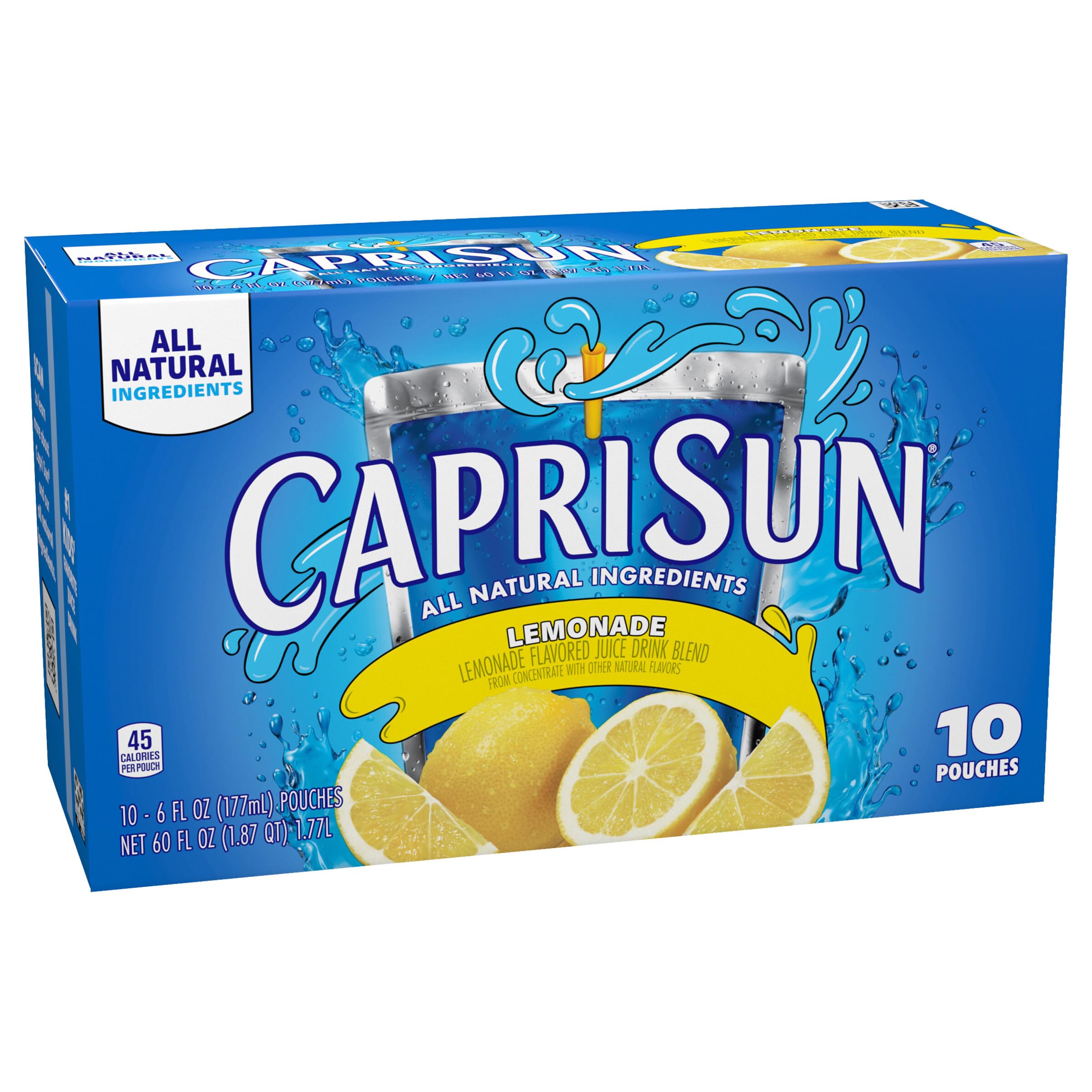 Capri Sun Lemonade Drink, 10 ct Box, 6 fl oz Pouches