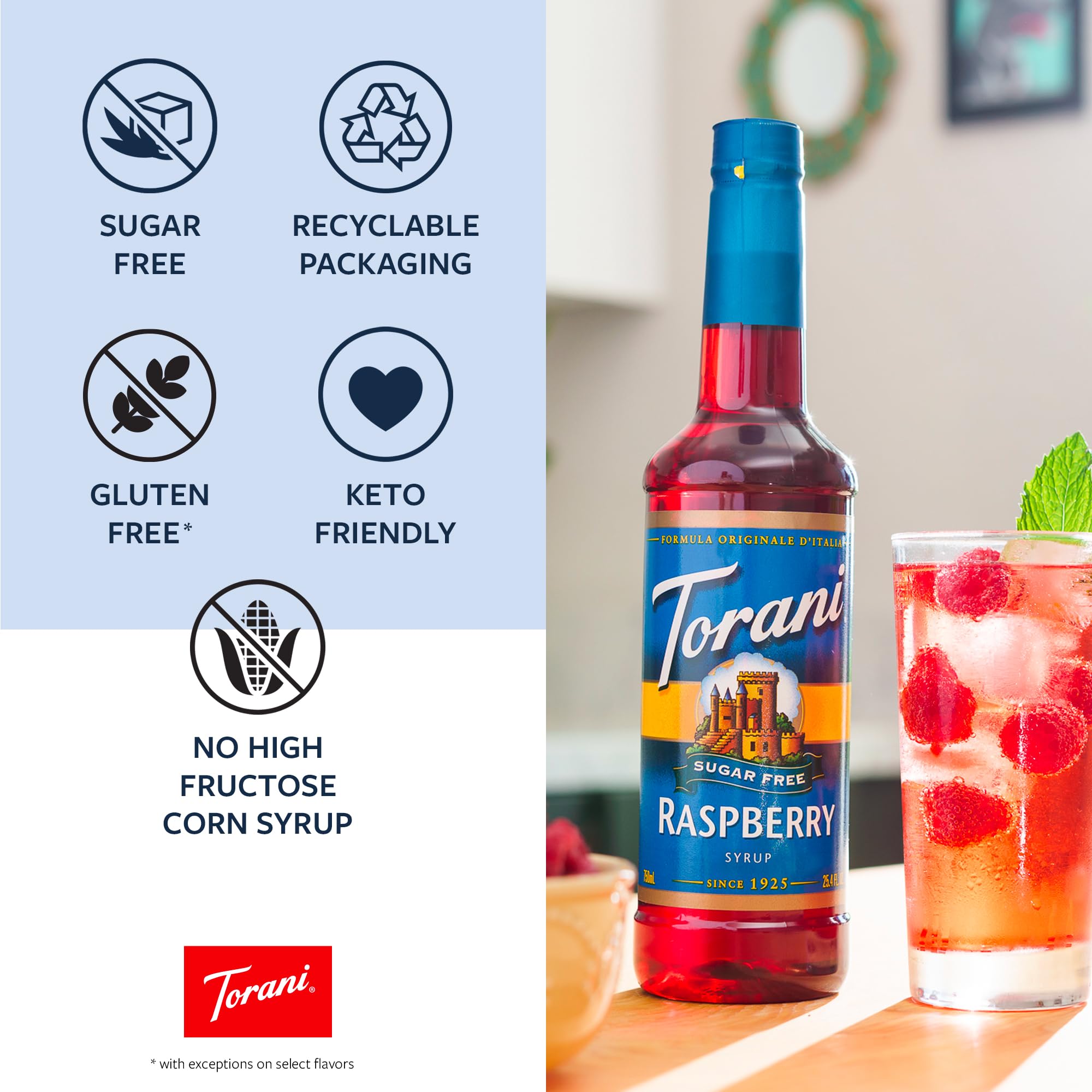 Torani Sugar Free Syrup, Vanilla, 25.4 Ounce (Pack of 4)