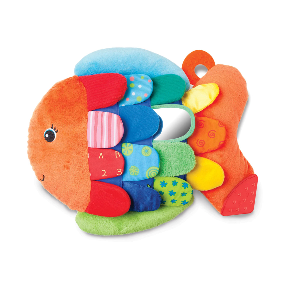Melissa & Doug Flip Fish Soft Baby Toy Sensory Tummy Time Toys, Soft Fabric Tag Toy for Babies, Infants