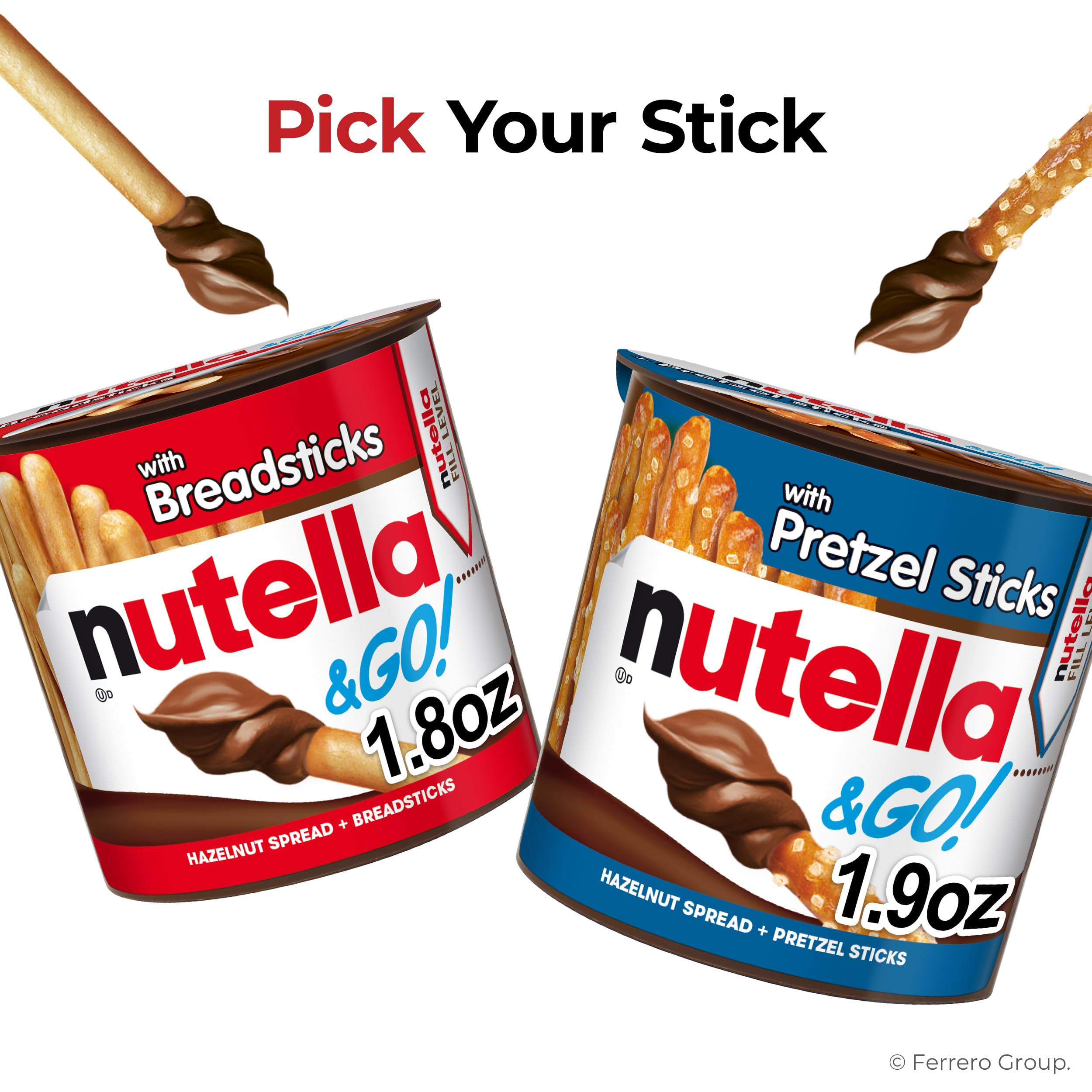 Nutella & GO! Bulk 24 Pack, Hazelnut and Cocoa Spread with Breadsticks, Stocking Stuffers, Snack Cups, 1.8 oz Each​