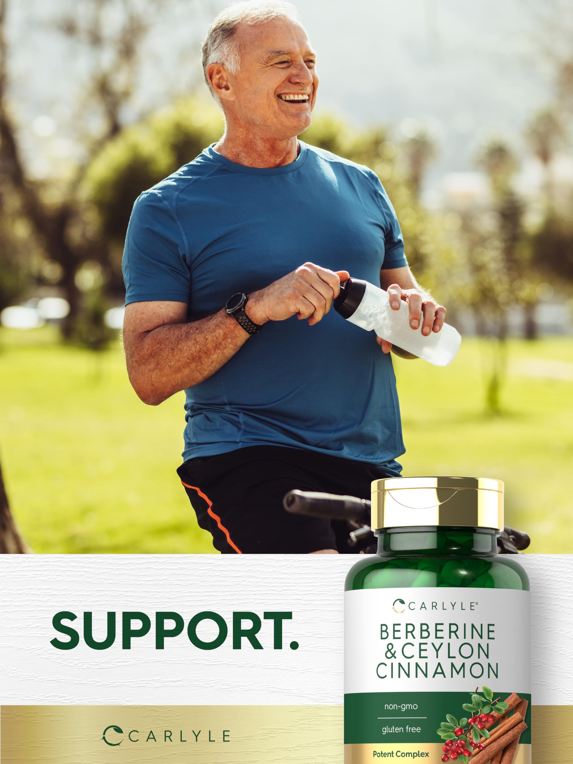 Carlyle Berberine with Ceylon Cinnamon | 2000mg Complex | 60 Capsules | Vegetarian, Non-GMO, Gluten Free