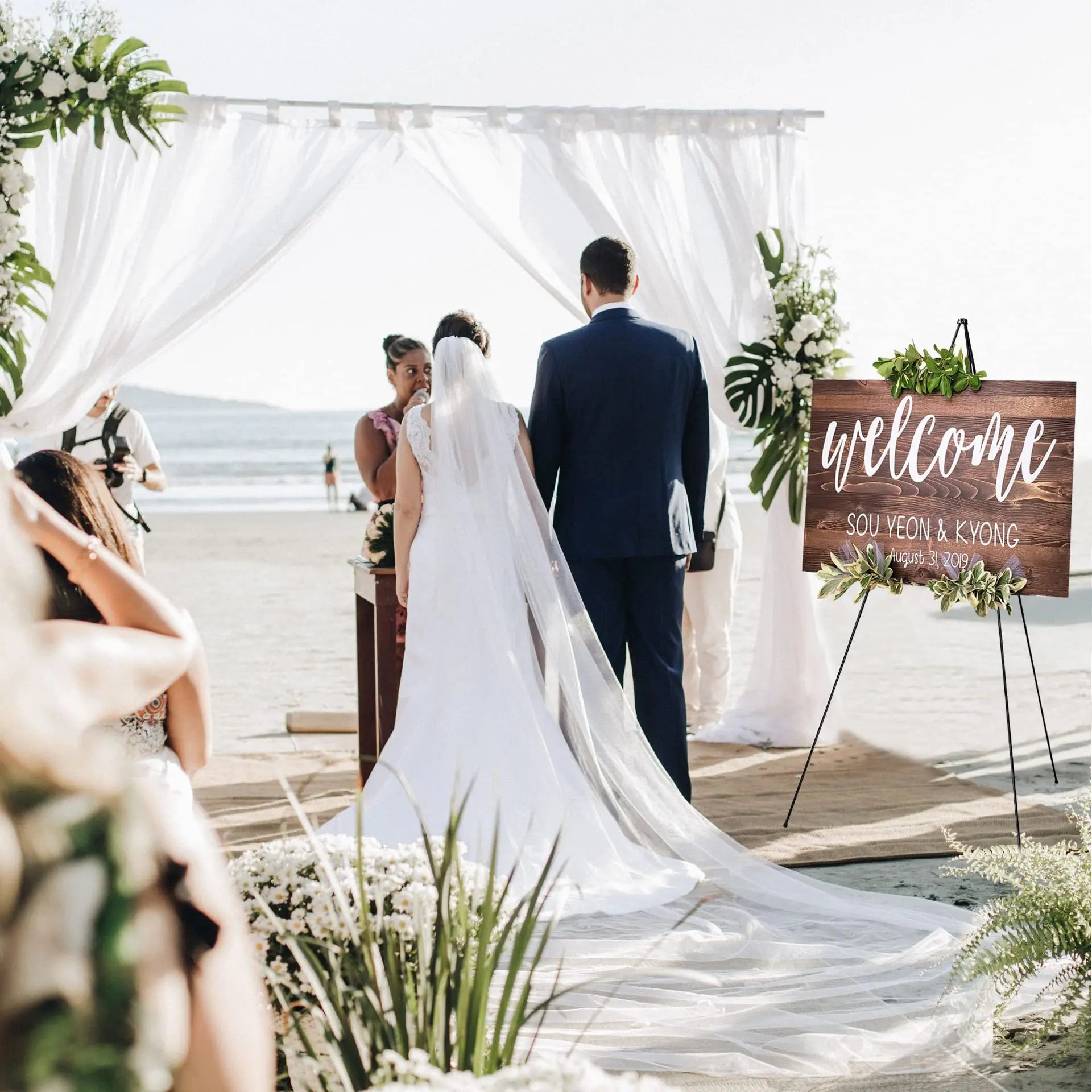 JNZYB Easel Stand for Display Wedding Sign & Poster - 63 Inches Tall Easle for Display Holder - Portable Collapsable Poster Easel - Floor Adjustable Metal Painting Easels Tripod Black
