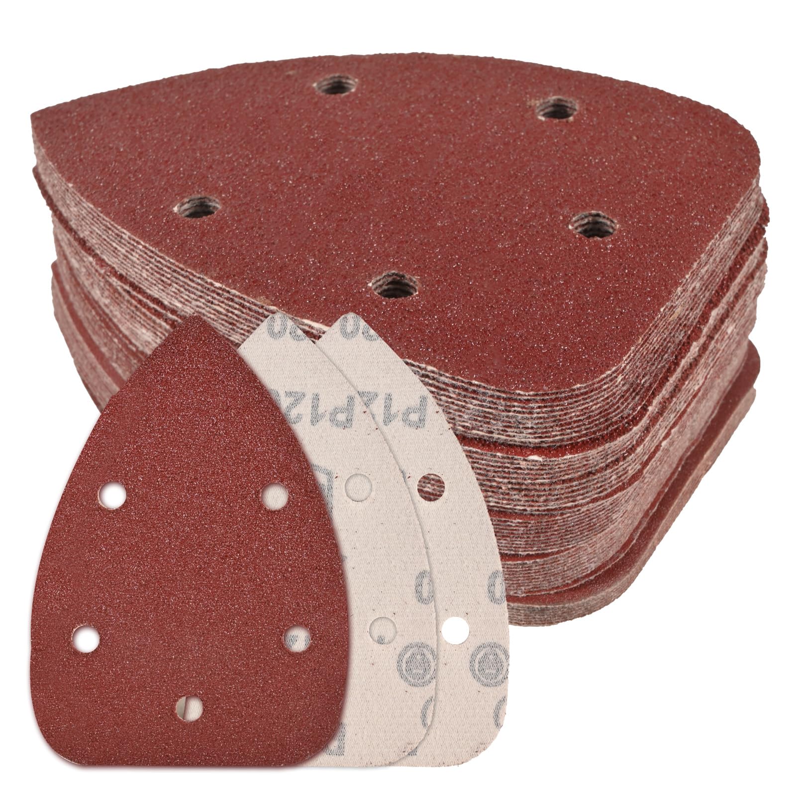 Ocasar 55-teiliges Maus-Detail-Schleifpapier, professionelles 40 80 120 180 240 Körnung Maus-Schleifpads zum Schleifen Polieren, 5-Loch sortiertes Schleifpapier für Detail-Mausschleifer