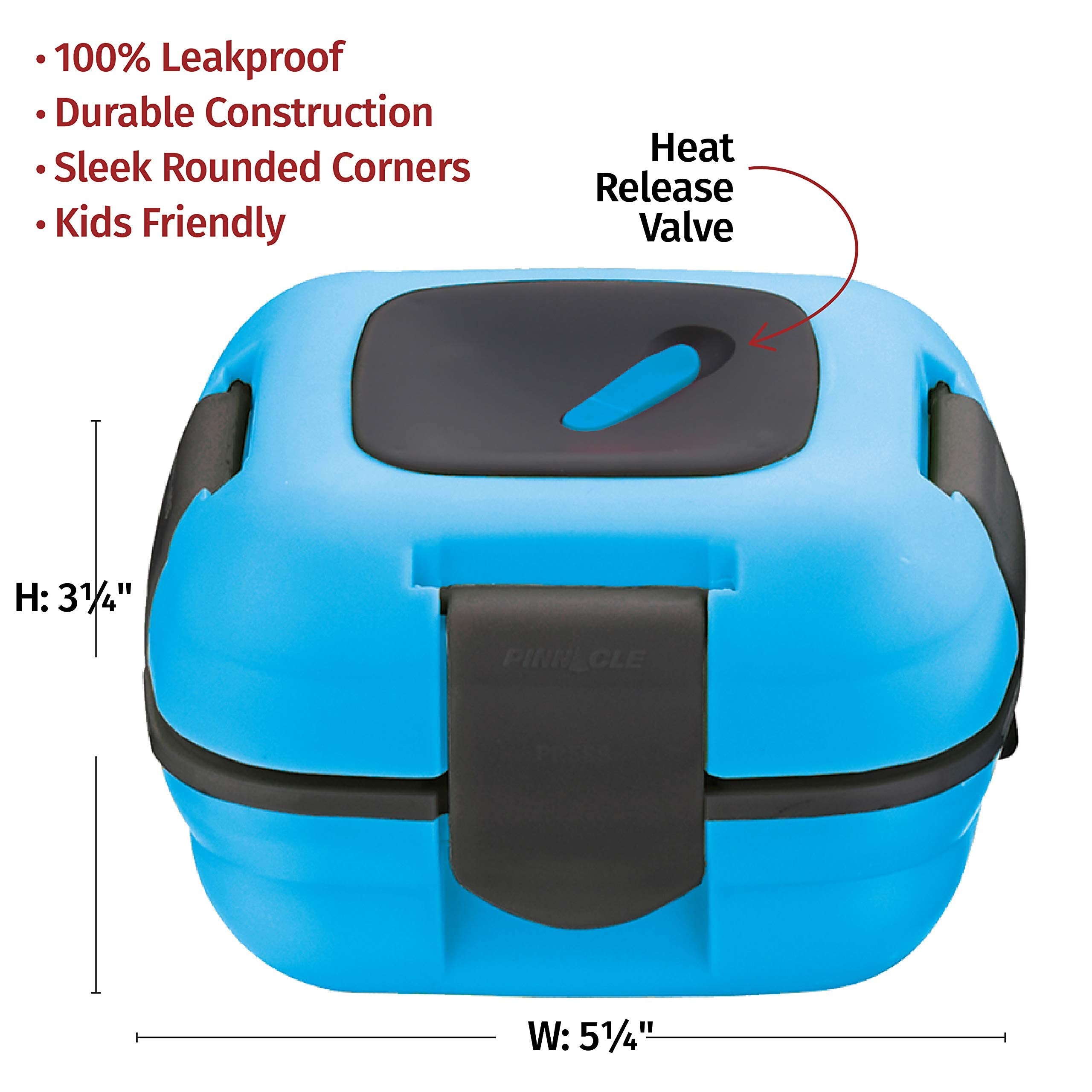 Pinnacle Insulated Leak Proof Lunch Box for Adults and Kids - Thermal Lunch Container With NEW Heat Release Valve 16 oz ~Set of 2~ Blue-Green