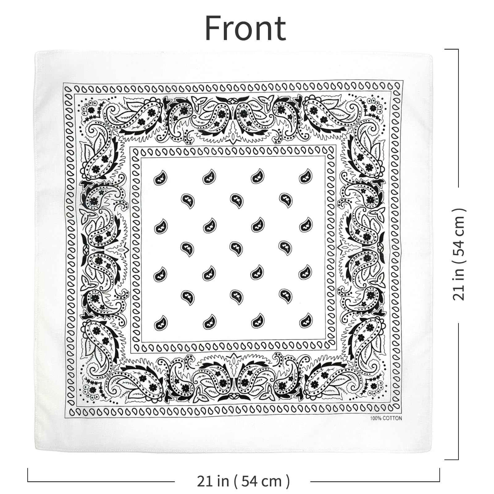 APIGANIZ 100% Cotton Bandanas, 21 x 21 inches, Set of 6 (Basic - Dark Colors)