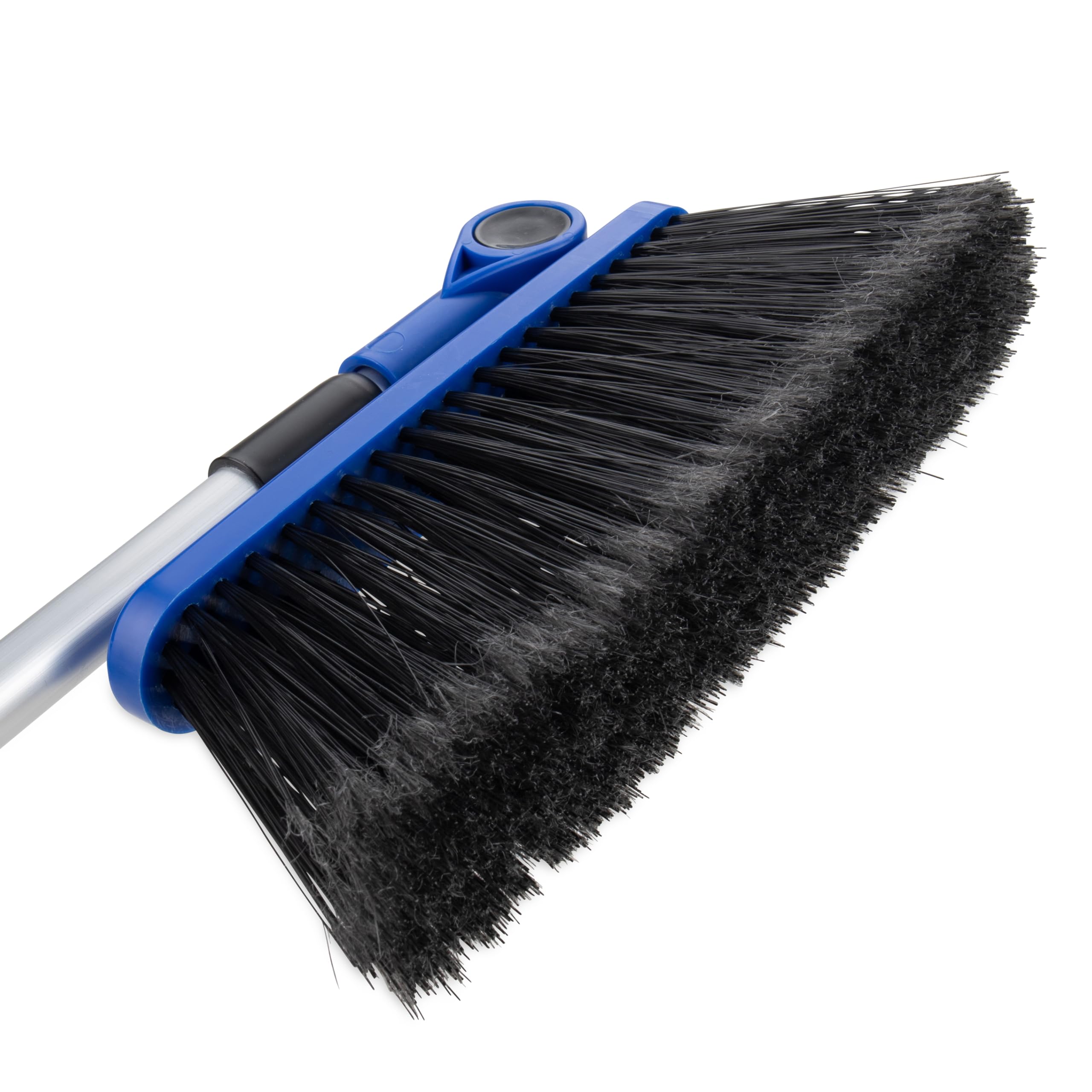 Camco Adjustable Broom and Dustpan - Portable & Compact Full Size Broom - Adjusts from 24-52 Inches, Ideal for RV, Marine, and Home Use (43623-A)