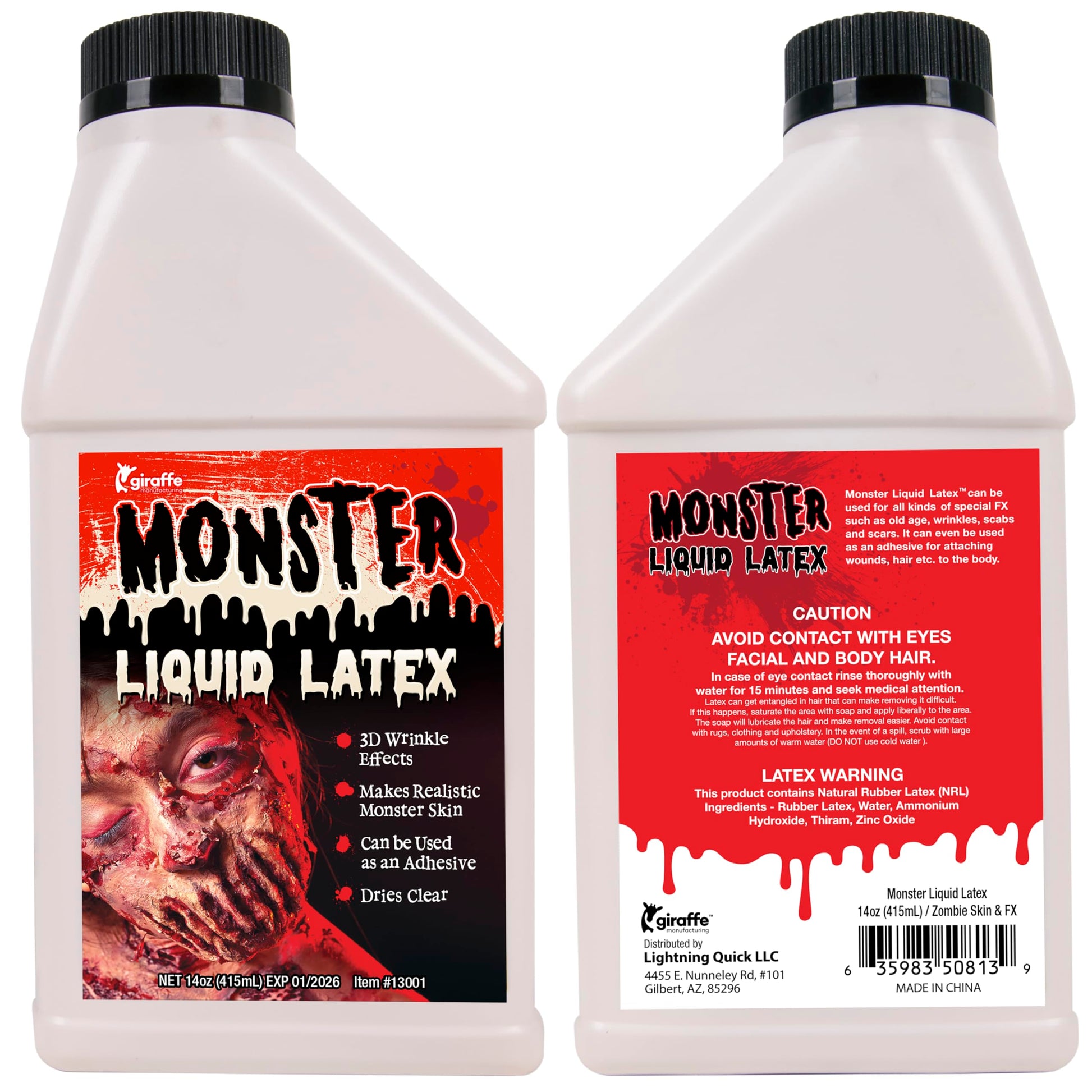 KANGAROO Professional Grade Liquid Latex SFX Makeup Prosthetics 14 oz - Body Paint Special Effects for Halloween, Cosplay, Theater & Film - Creates Fake Scars, Wounds, Zombie Makeup Skin