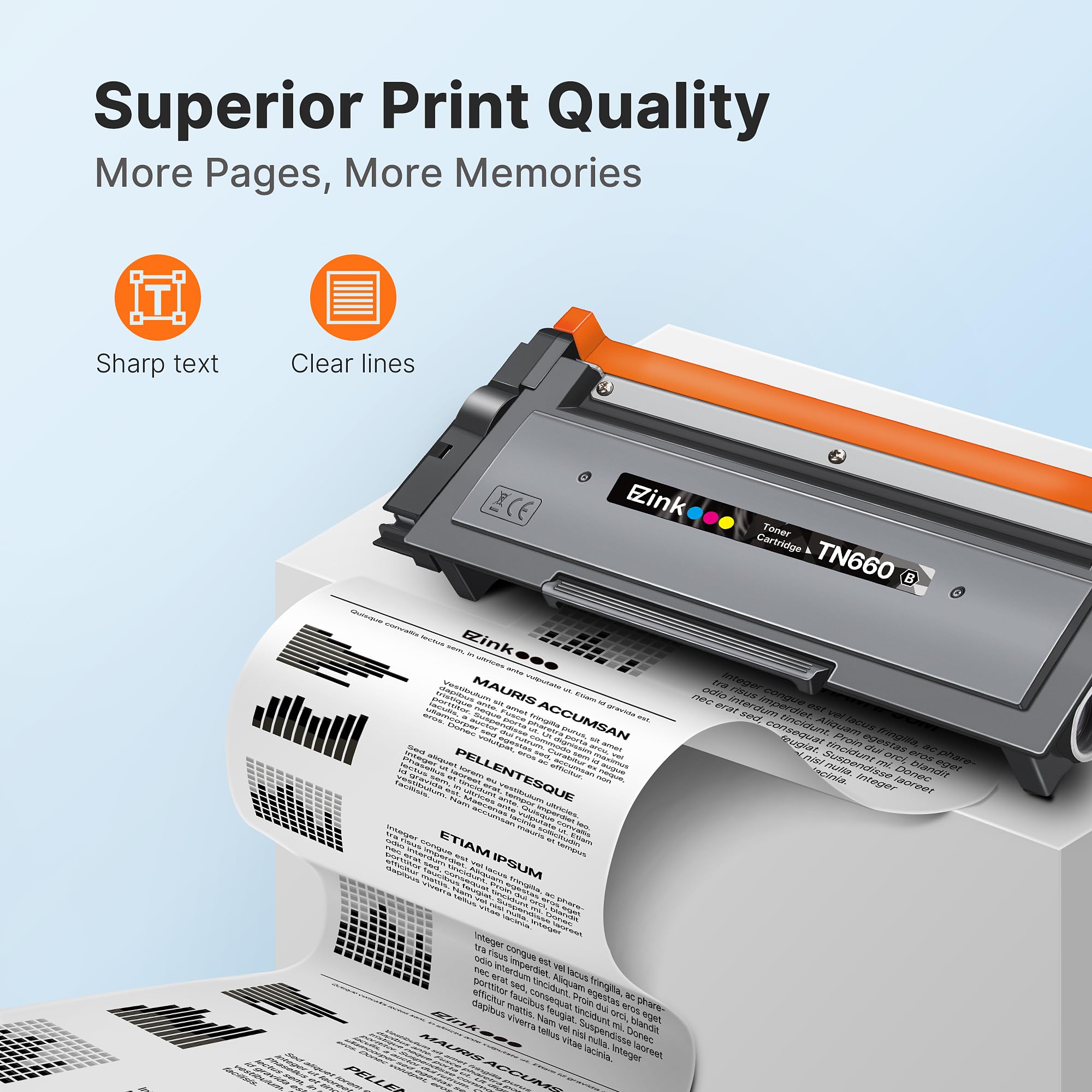 E-Z Ink Compatible TN660 Toner Cartridge Replacement for Brother TN-660 TN660 TN630 High Yield to Use with HL-L2380DW HL-L2320D HL-L2340DW DCP-L2540DW MFC-L2700DW MFC-L2720DW Printer (Black, 2 Pack)