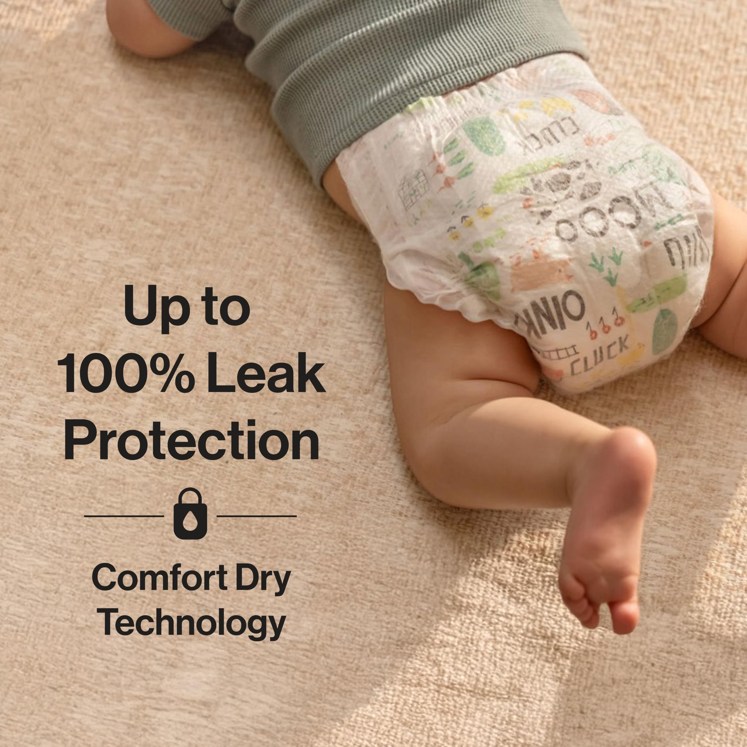 The Honest Company Clean Conscious Diapers for Delicate Skin | Up to 100% Leakproof | Hypoallergenic, Fragrance Free | Summer '25 Limited Edition Prints | Club Box, Size 2 (12-18 lbs), 72 Count