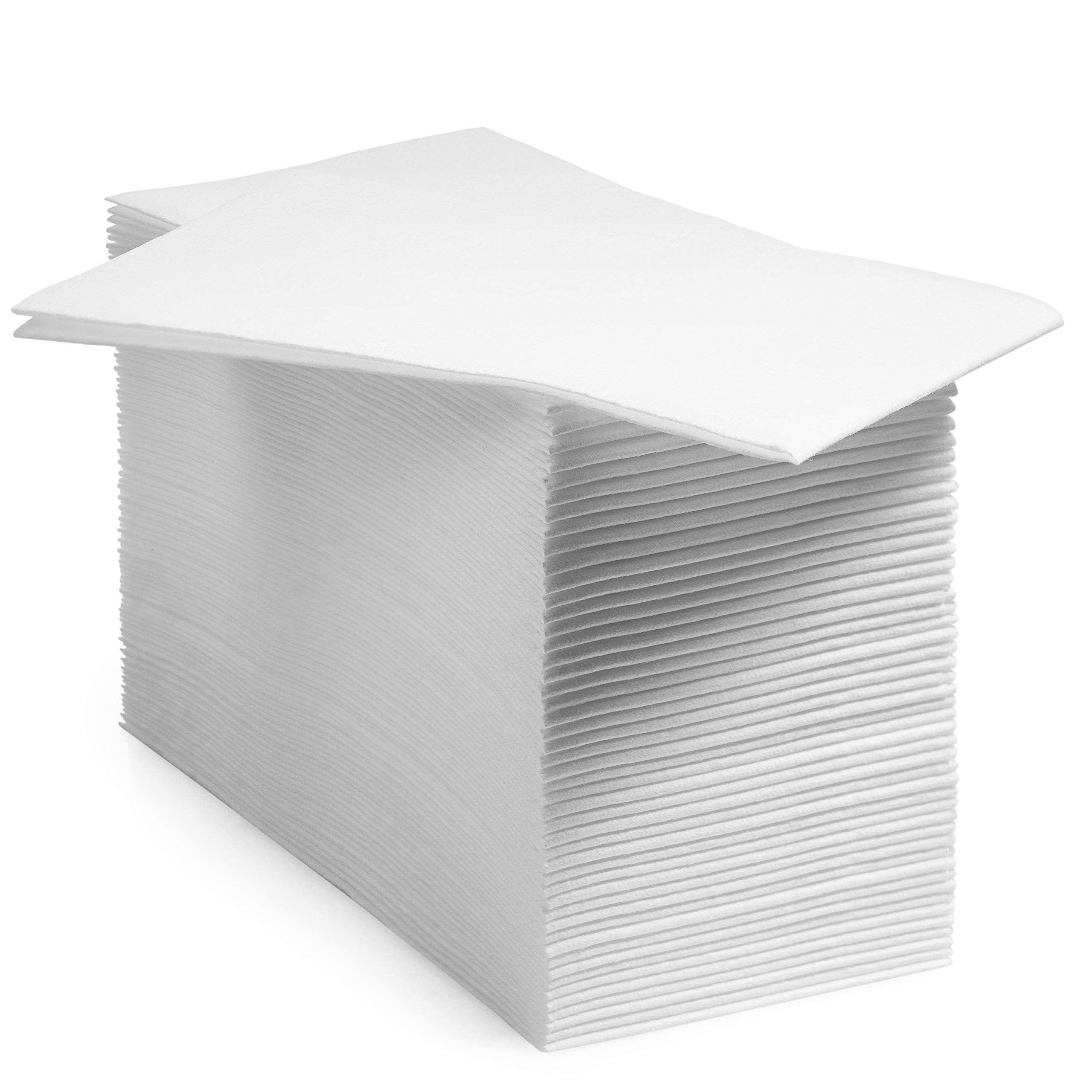 200 BloominGoods Disposable Bathroom Napkins | Single-Use Linen-Feel Guest Towels | Cloth-Like Hand Tissue Paper, White, 12" x 17", Made In USA