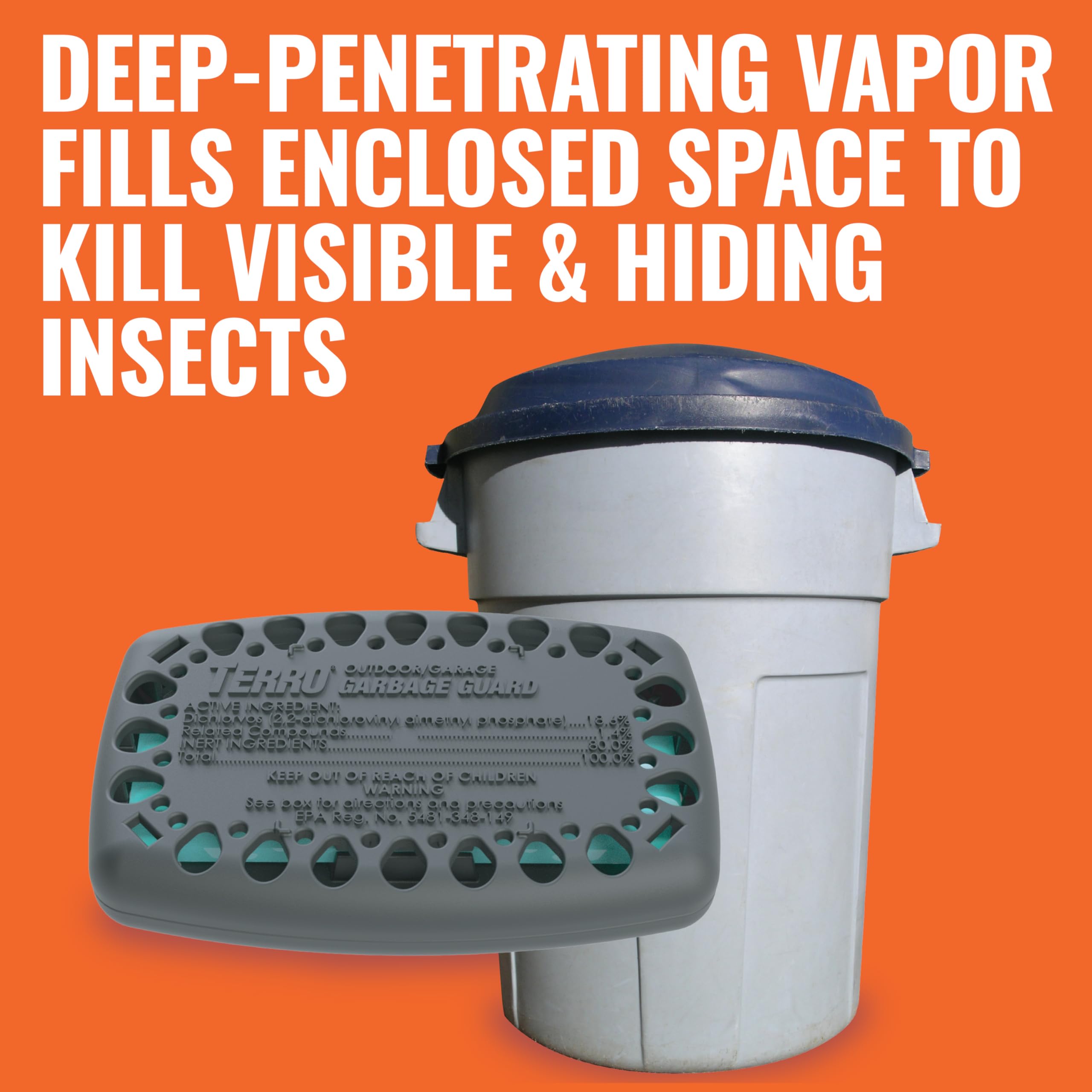 Terro T800 Garbage Guard Trash Can Insect Killer - Kills Flies, Roach, Maggots, Beetles, and Insects in Outdoor Garbage Can