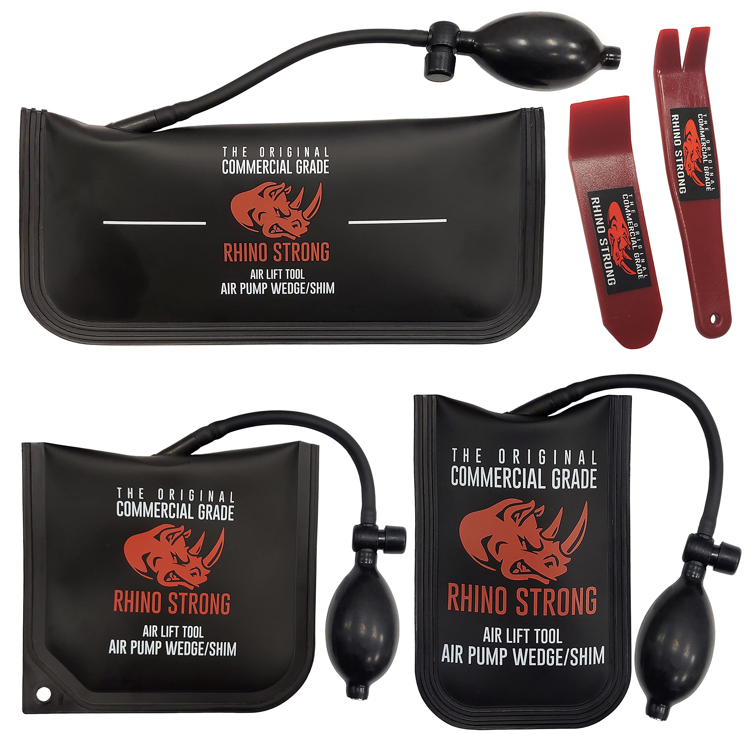 Das originale Rhino Strong Commercial Grade Air Wedge Bag Pump professionelles Nivellier-Set & Ausrichtungswerkzeug aufblasbare Unterlegscheibe 3-teilig (Klein, Mittel, Groß). 3 Größen für all Ihre individuellen Bedürfnisse.
