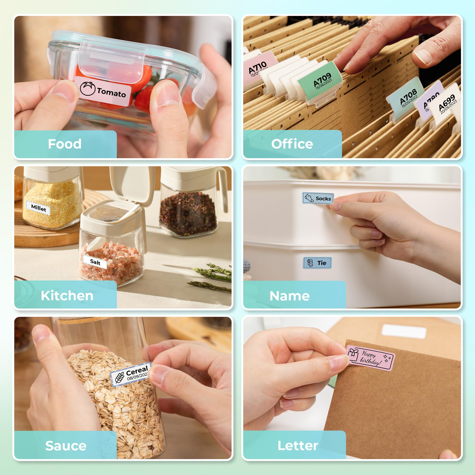 Nelko Genuine P21 Label Maker Tape, 14x40mm (0.55"x1.57"), Standard Laminated Thermal Label Tape Replacement, for Home Office, 180 Labels/Roll, White