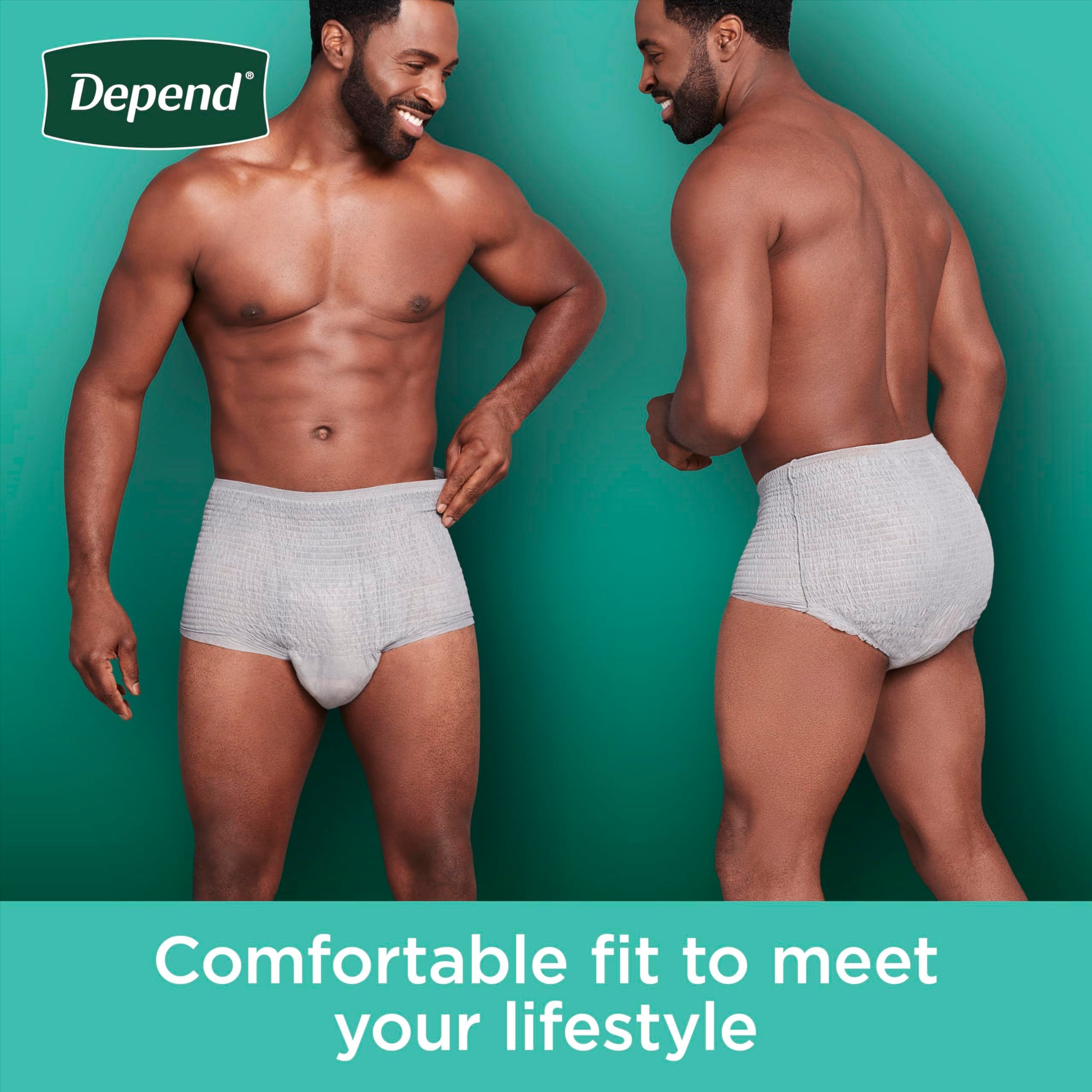 Depend Fresh Protection Adult Incontinence Underwear for Men, Disposable, Maximum, Extra-Extra-Large, Grey, 44 Count