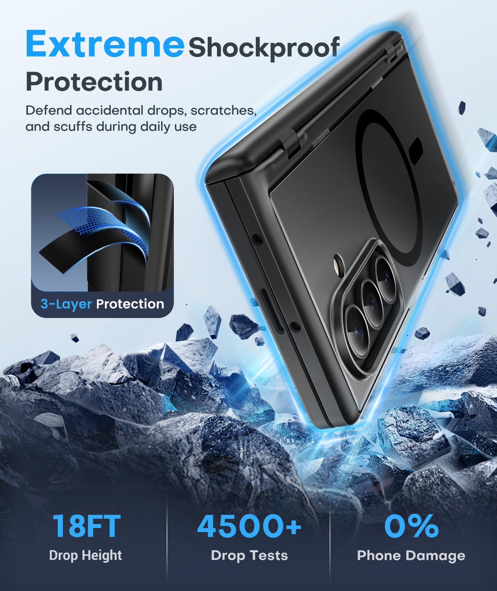 BERFY for Samsung Galaxy Z Fold 7 Case with Privacy Screen Protector, [Compatible with MagSafe][Anti Spy] Built-in Hidden Kickstand, Full-Body Shockproof Slim Phone Case for Z Fold 7, Black