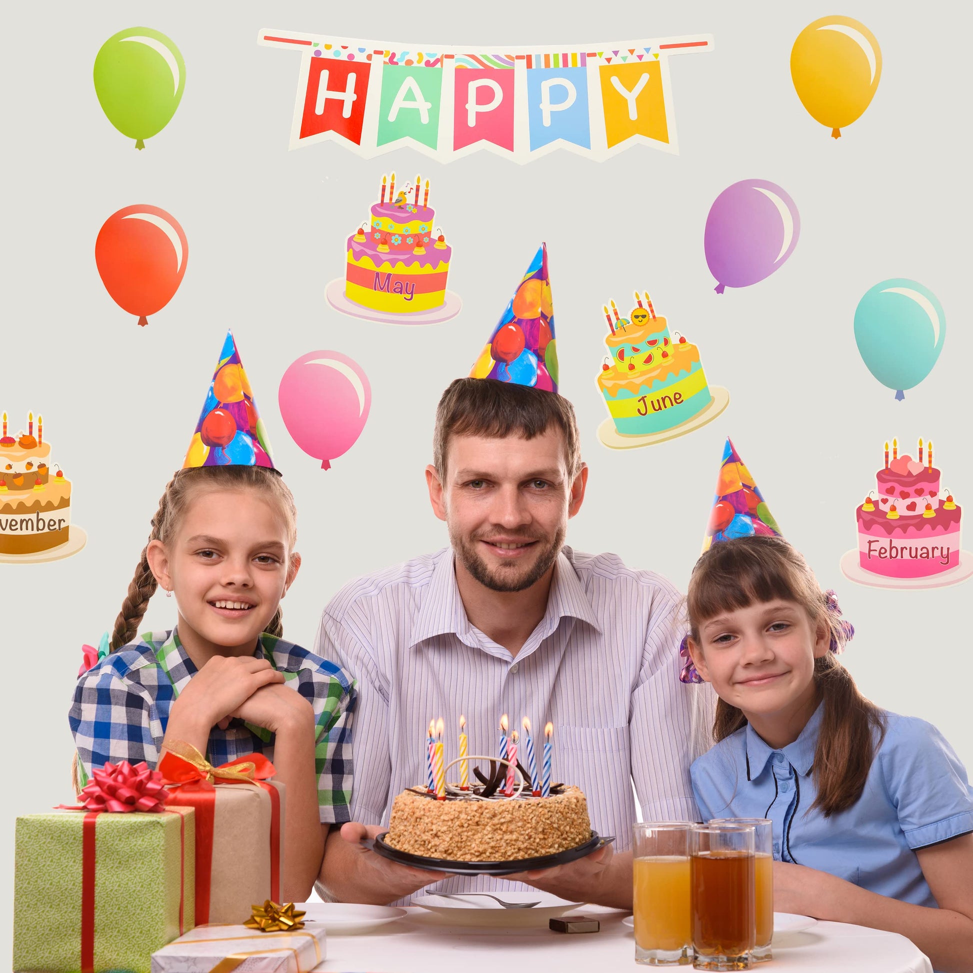 Mr. Pen- Happy Birthday Bulletin Board Set, 20 Pcs, Decorations for Classroom and Birthday Board