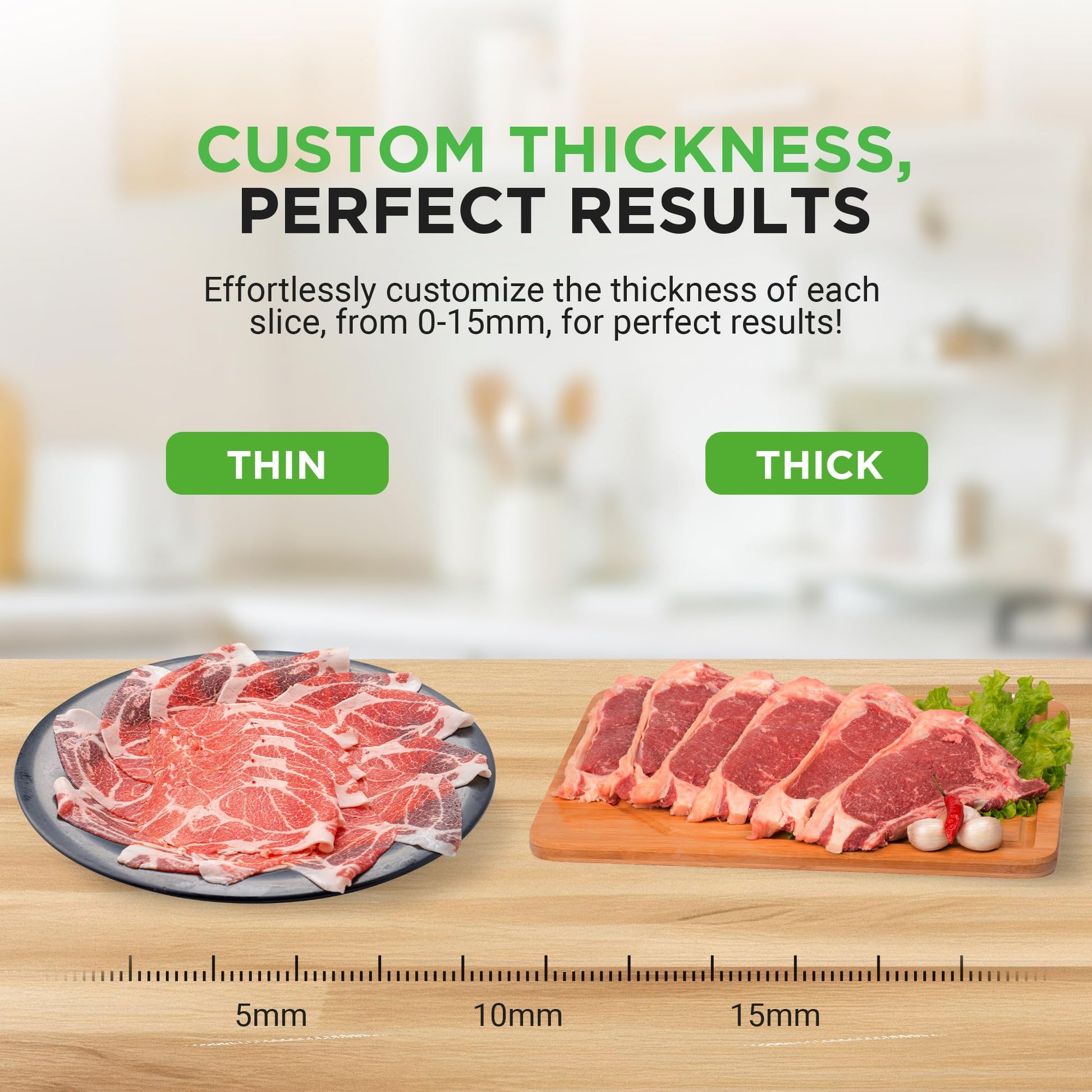 Nutrichef Electric Meat Slicer | 200W Automatic Meat, Deli & Bread Slicer | Adjustable Dial for 0-15mm Cutting Range Thickness | Removable 7.5 IN Stainless Steel Blade & Food Pusher for Safety (Black)