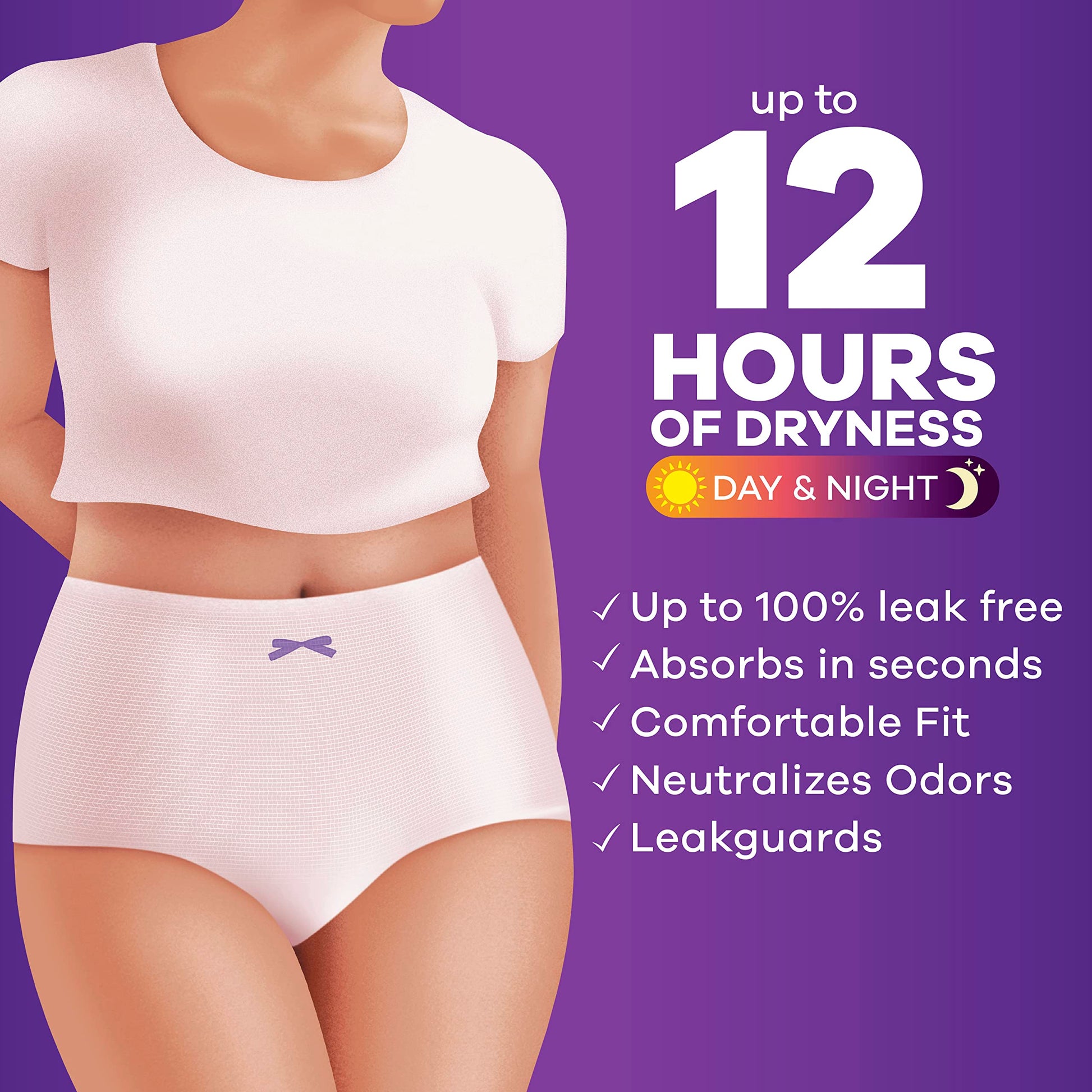 Always Discreet Adult Incontinence Underwear for Women and Postpartum Underwear, Large, Up to 100% Bladder Leak Protection, 28 Count