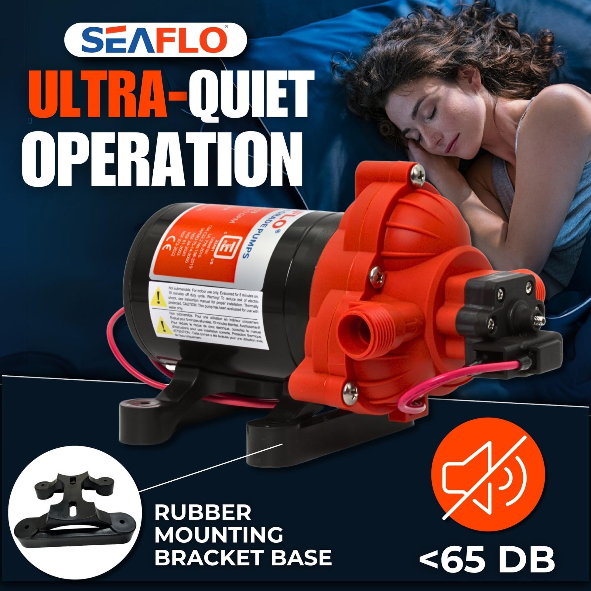 SEAFLO 33 Series 12V DC RV/Camper/Boat/Off-Grid Fresh Water Pressure Pump –12V, 3.0 GPM, 45 PSI, On Demand Self-Priming, Built-In Pressure Switch - NSF, CE & Rohs Certified, UL Listed, 4-Year Warranty