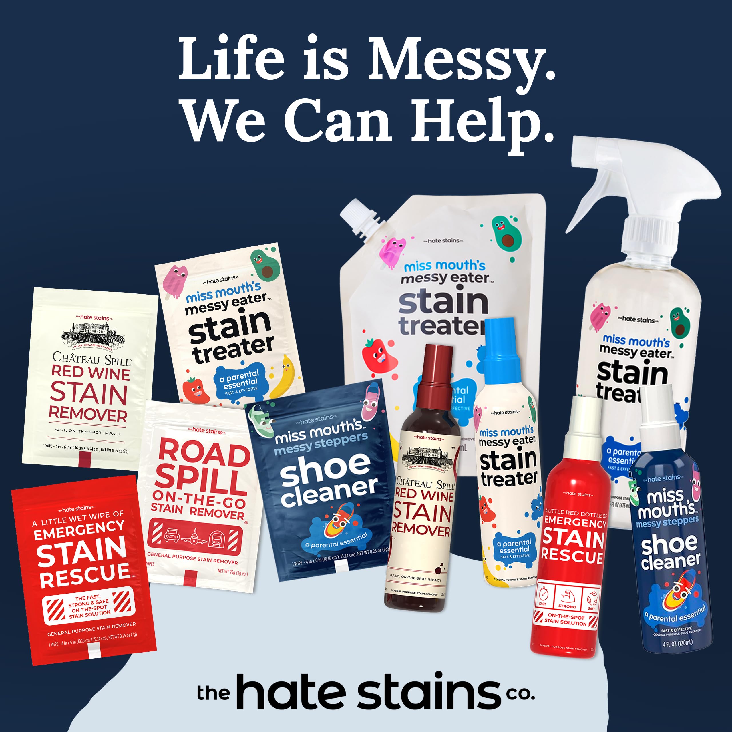 Miss Mouth's Messy Eater Stain Treater Spray - 4oz & 10 Wipes Stain Remover - Newborn & Baby Essentials - No Dry Cleaning Food, Grease, Coffee Off Laundry, Underwear, Fabric