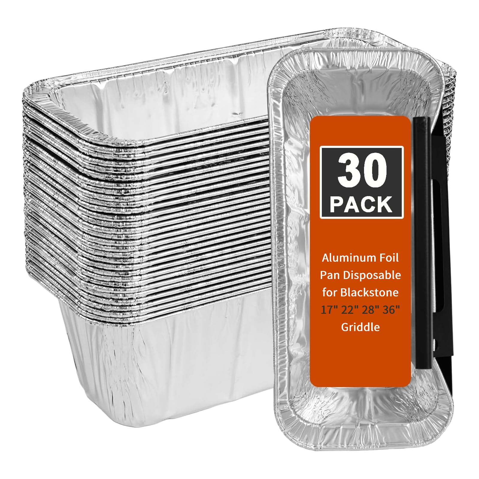 Whaleme Grease Cup Liners for Blackstone Griddle 5017 - Blackstone Griddle Accessories, Disposable Grill Grease Tray, Aluminum Foil Drip Pan Grease Catcher Cup Liner for 17, 22, 28, 36 Inch (30 Pack)