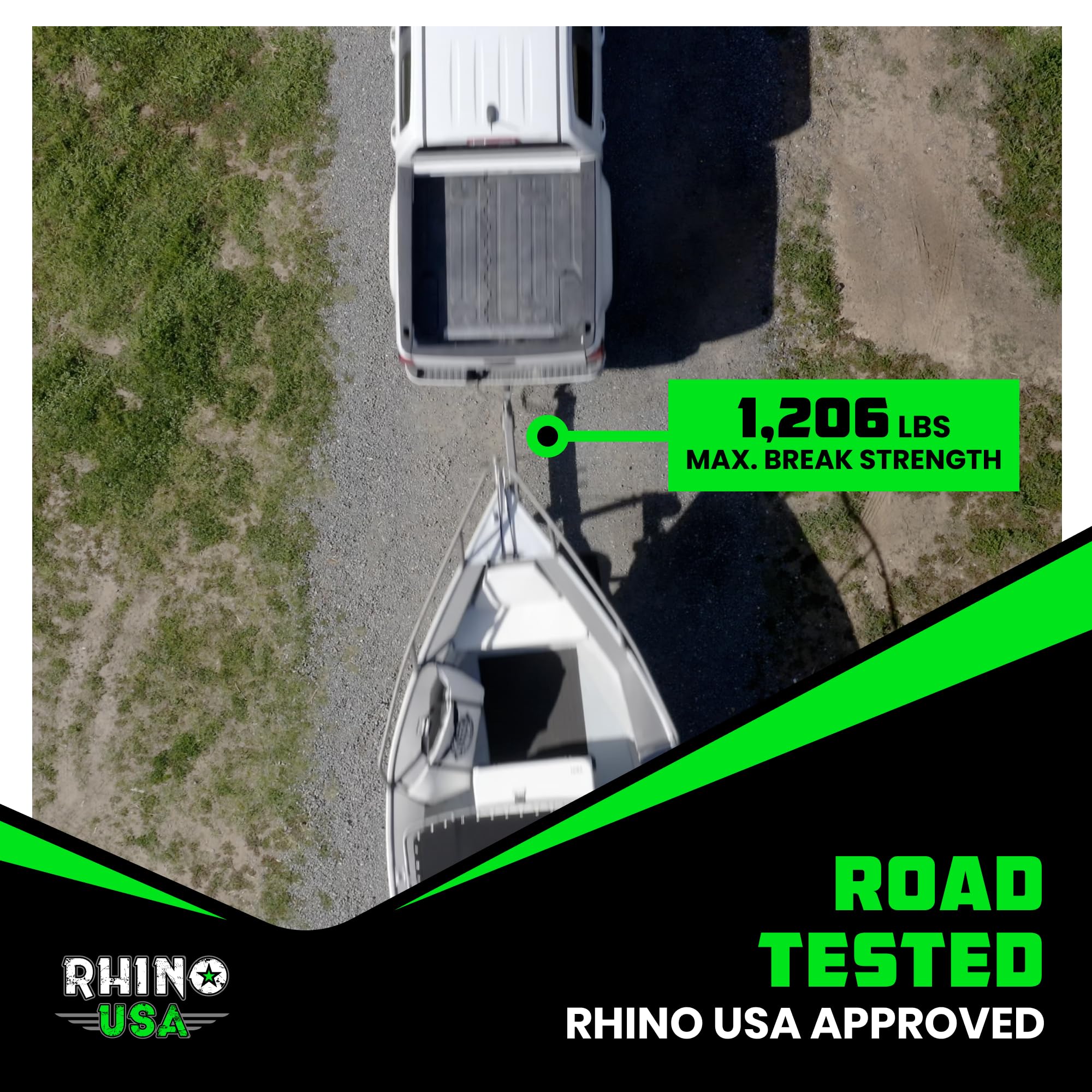 Rhino USA Boat Trailer Straps (2-Pack) - Heavy Duty 2 Inch x 48 Inch Boat Tie Down Straps to Trailer - Ultimate Adjustable Transom Tie Down Straps for Trailering Safety with Boat, Jet Ski, & More!