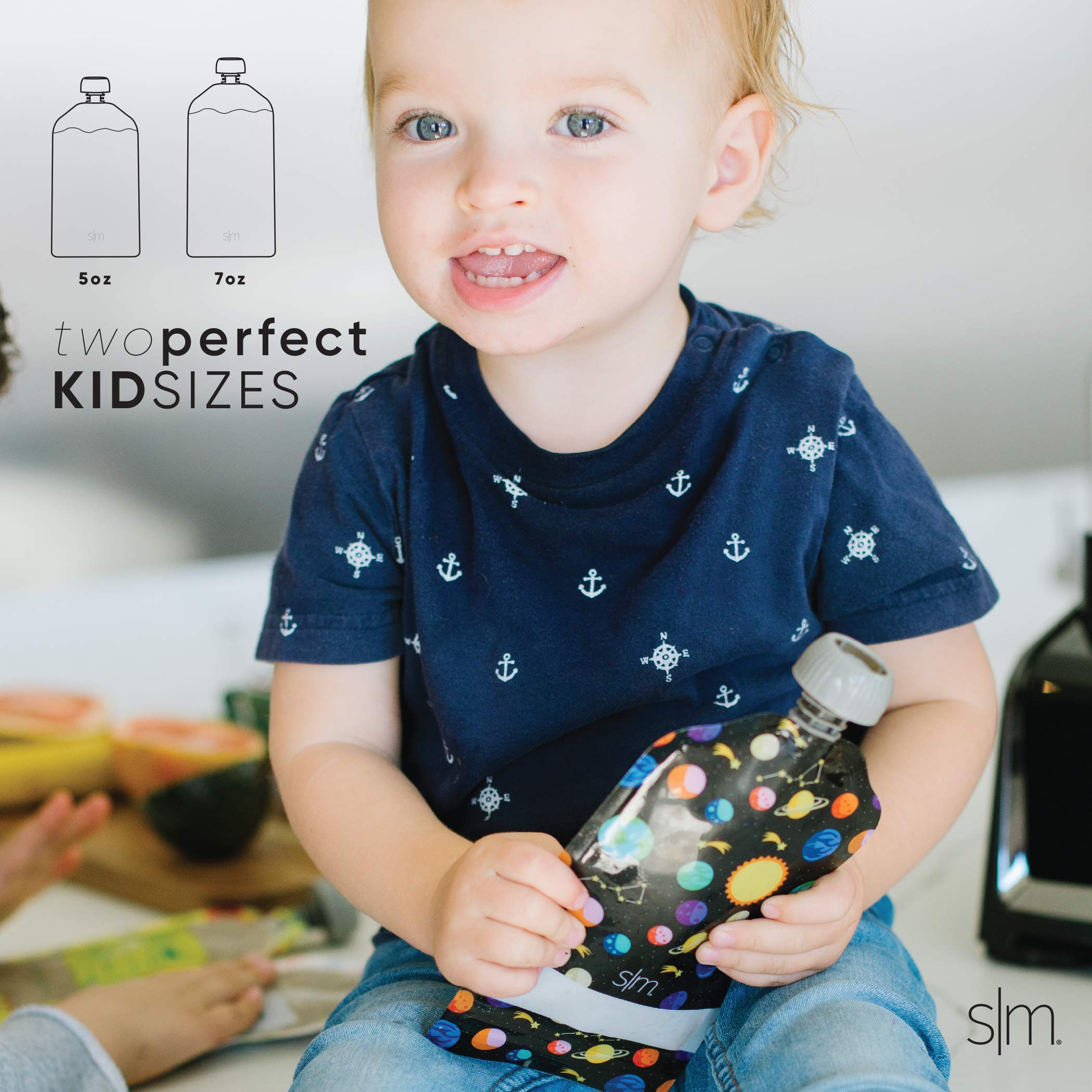 Simple Modern Reusable Baby Food Pouches for Toddlers | BPA Free Plastic, Food Safe, Freezer Safe | Refillable for Applesauce Yogurt & Puree Squeeze Pouch | 10 pack | 5oz | Assorted