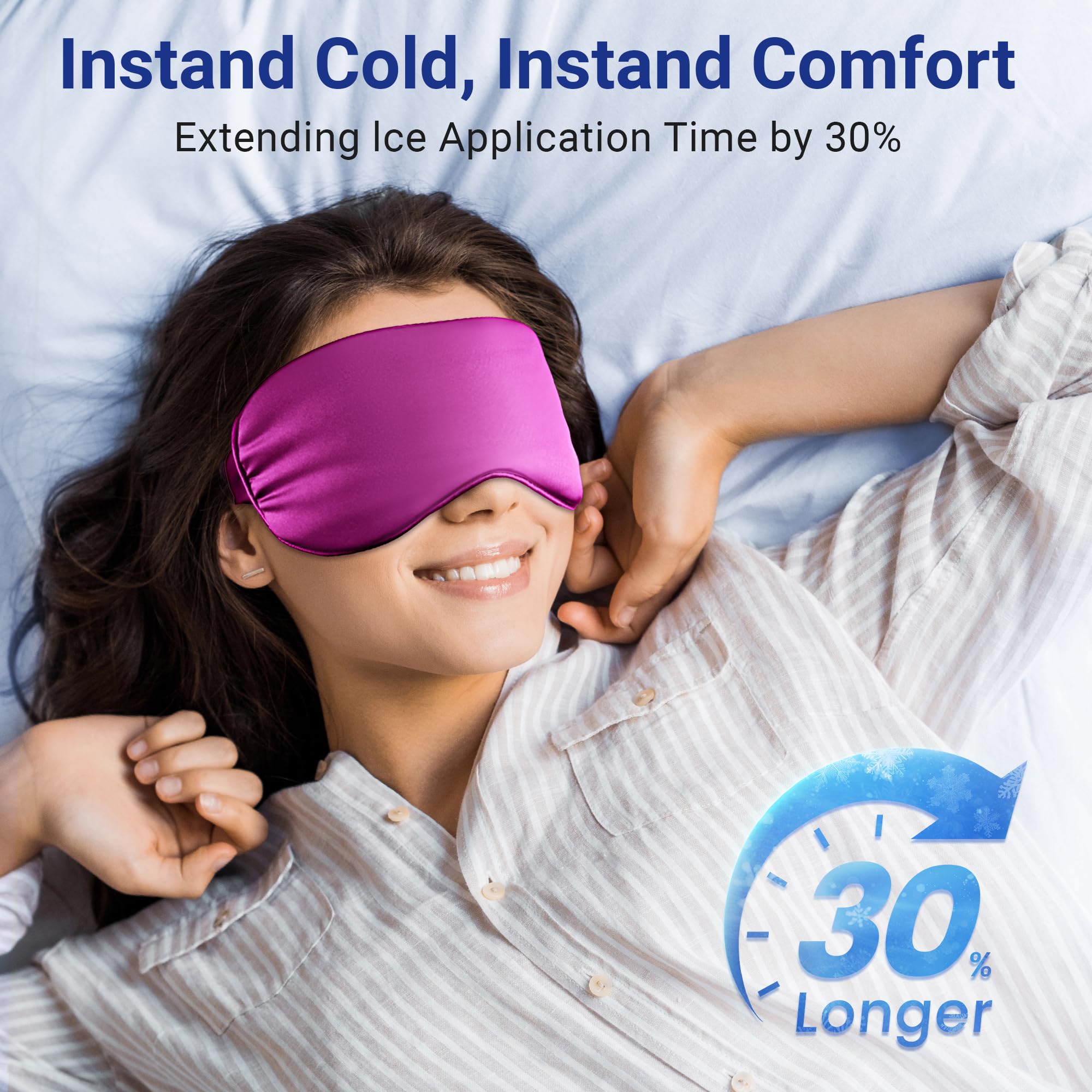 Cooling Eye Mask for Puffy Eyes: Cold Compress for Migraines Headache After Surgery and Puffiness, Relaxation Gifts for Women, Gel Sleep Mask for Dark Circles, Reusable Face Ice Pack(Purple)
